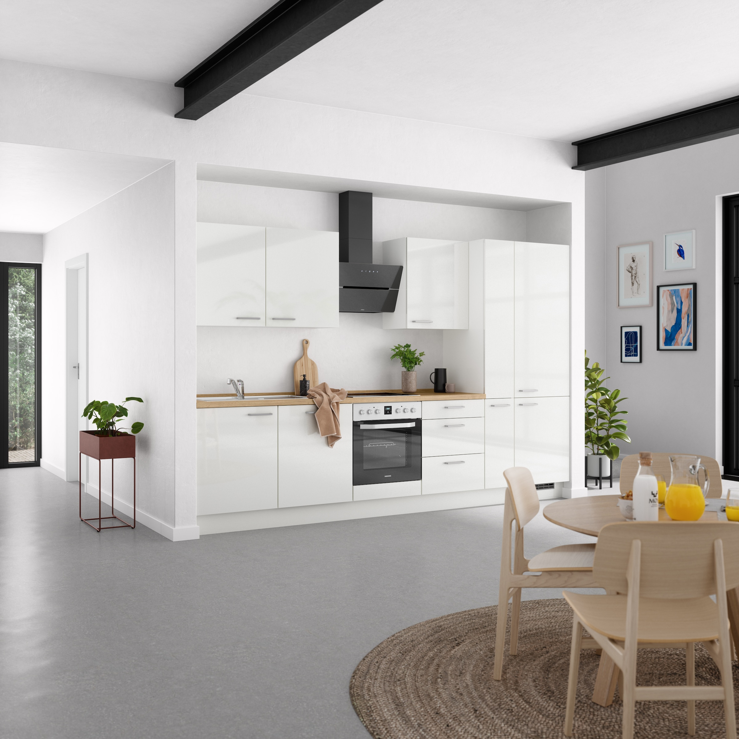 nobilia® Küchenzeile »"Flash II"«, vormontiert, Ausrichtung wählbar, Breite 330 cm, wahlw. mit E-Geräten