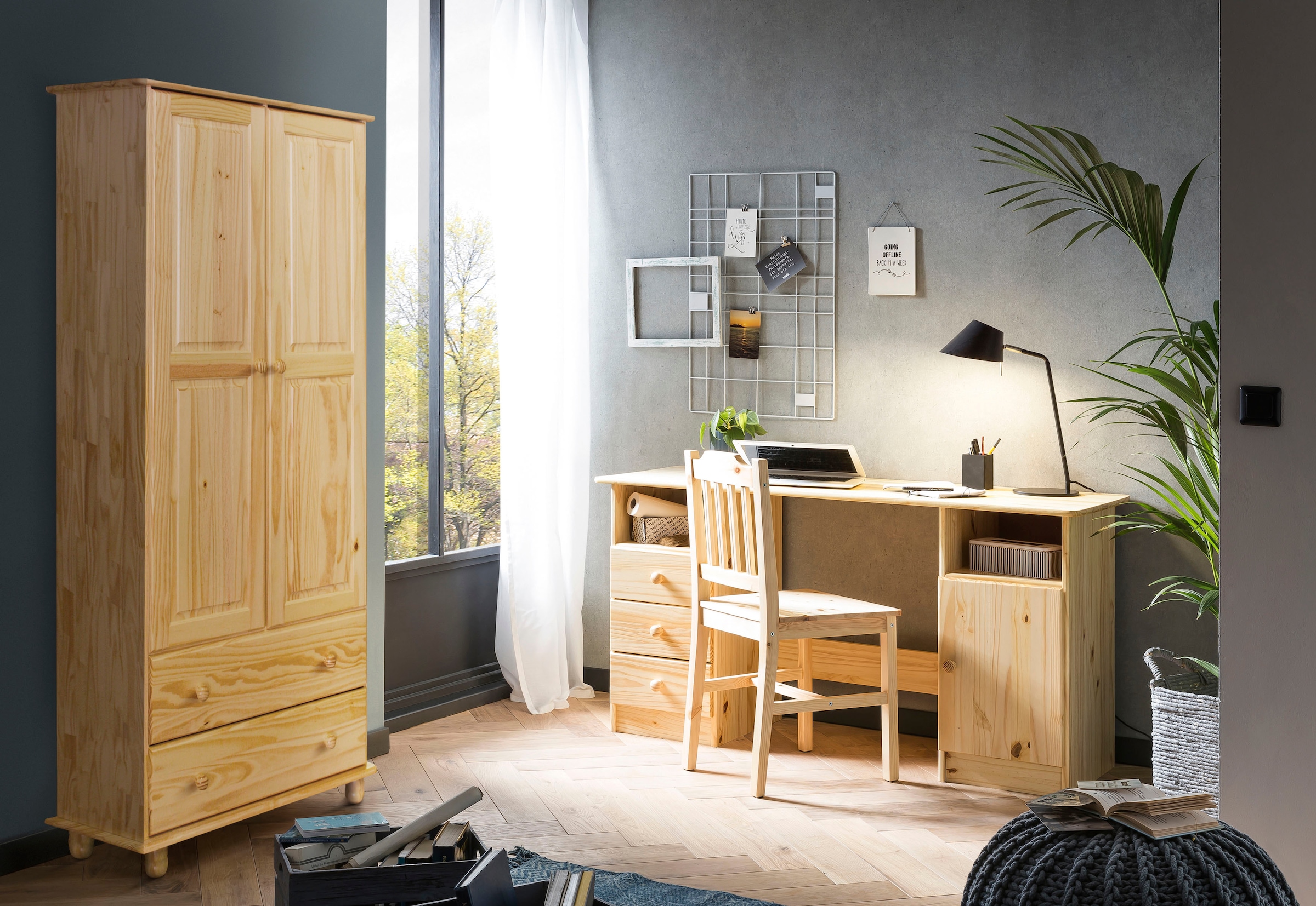 Möbilia 4-Fußstuhl (Set) 2 Stk.aus massivem Kiefernholz