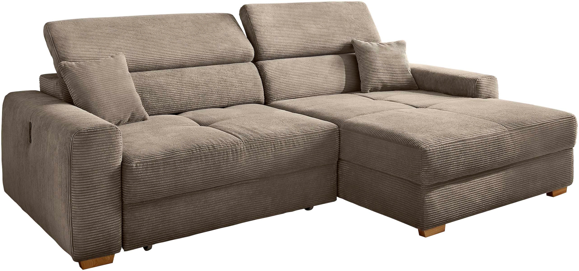 Jockenhöfer Gruppe Ecksofa »Slider, L-Form, 140kg Belastbarkeit je Sitzplatz«, elektromotorische Sitztiefenverstellung,USB-Ladeports,mit Kopfstützen