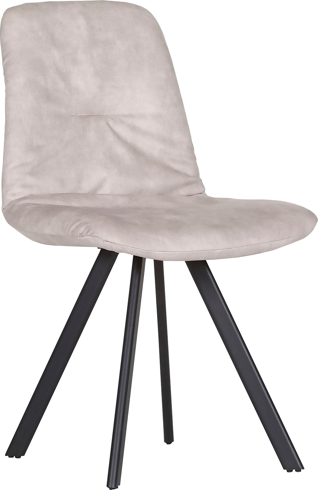 Stuhl GUTMANN FACTORY, beige (beige, schwarz, beige), 2 Stk., Veloursstoff uni