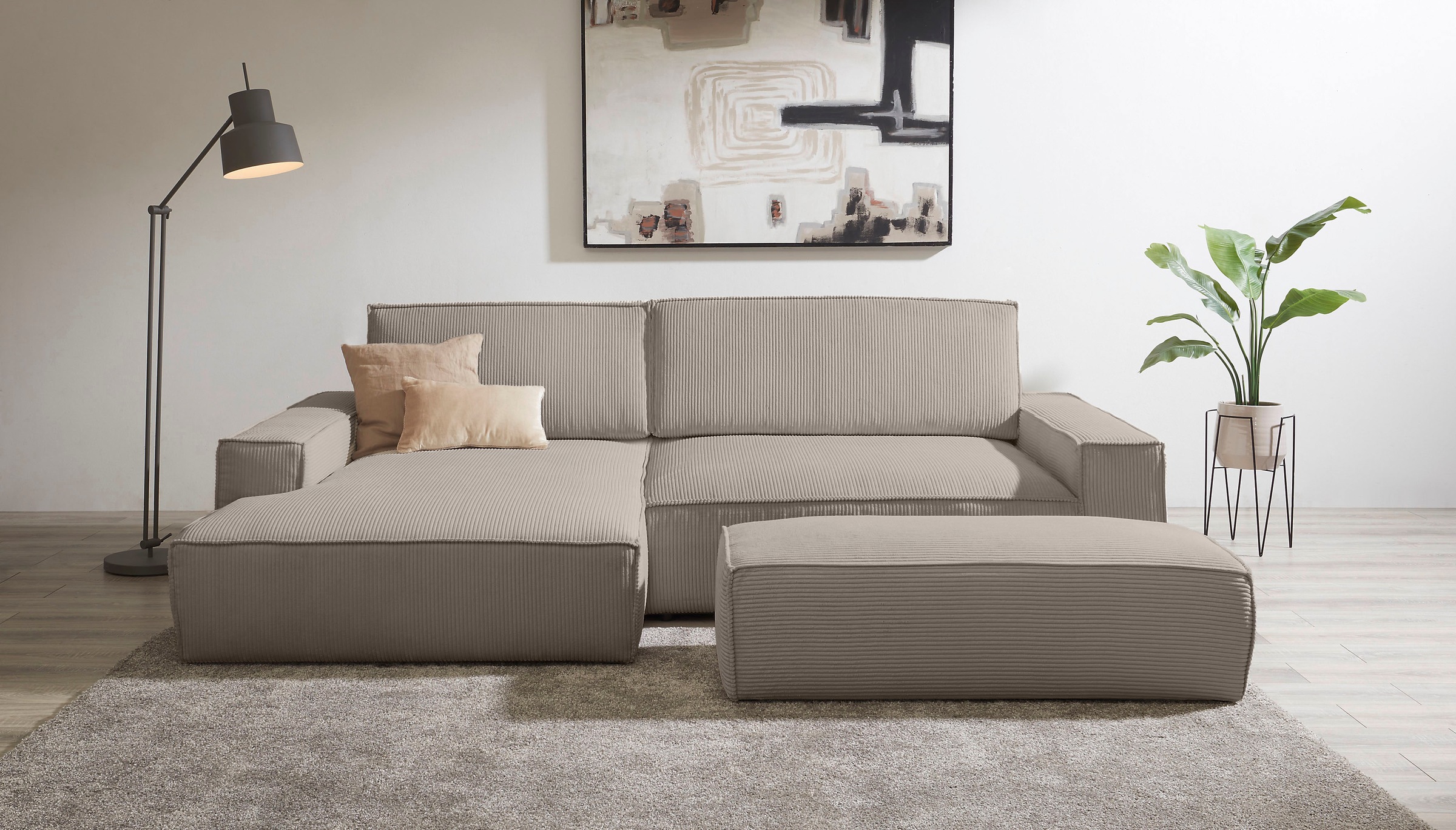 Home affaire Polsterecke »NEU: SHERWOOD XXL tief, L-Form mit Schlaffunktion günstig online kaufen