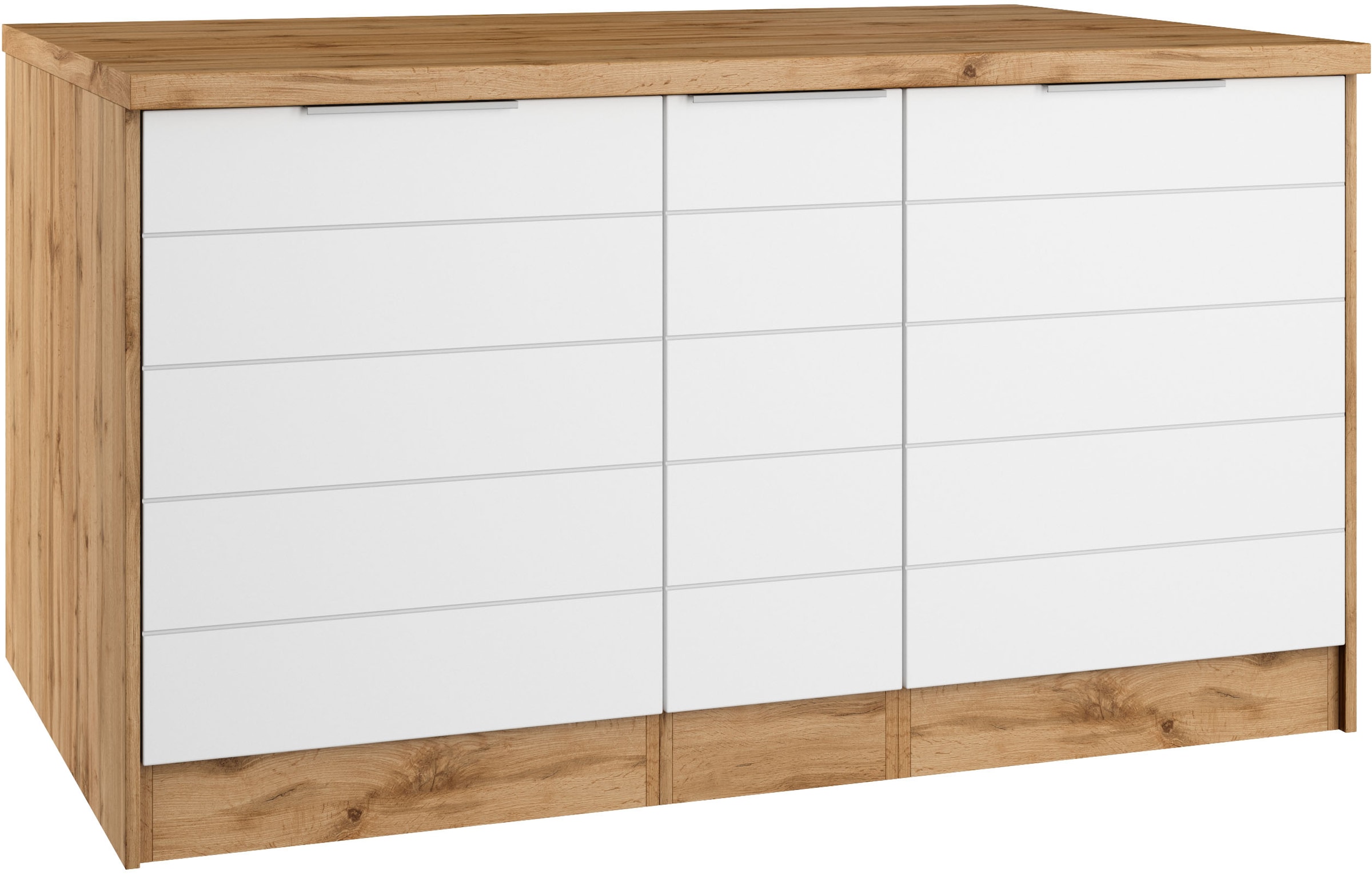 KOCHSTATION Kücheninsel »KS-Luhe, Breite 153 cm, mit Flaschenregal«, MDF-Fronten, Arbeitsplatte 38mm stark