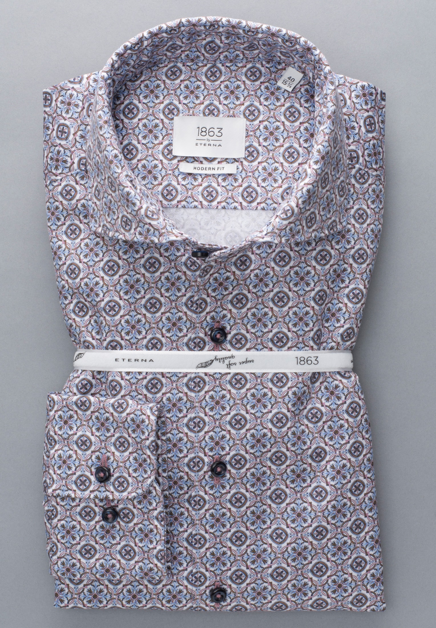 Eterna Langarmhemd »MODERN FIT« EASY IRON (bügelleicht)