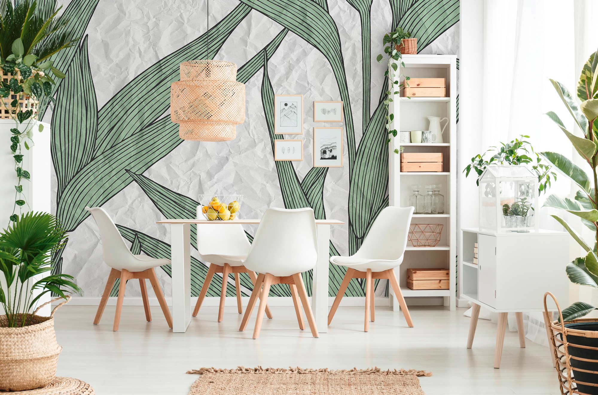 Architects Paper Fototapete »Atelier 47 White Paper Leaves 1«, floral, Vlies, Wand, Schräge, Decke