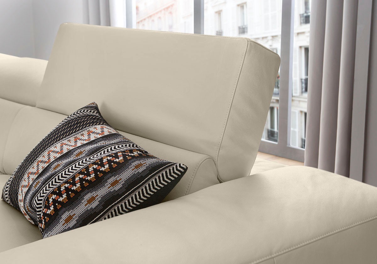 W.SCHILLIG Ecksofa »piedroo, Designsofa mit tollem Sitzkomfort, bequem und elegant, L-Form«, Kopfteilverstellung, wahlweise mit Sitztiefenverstellung, Breite 343cm