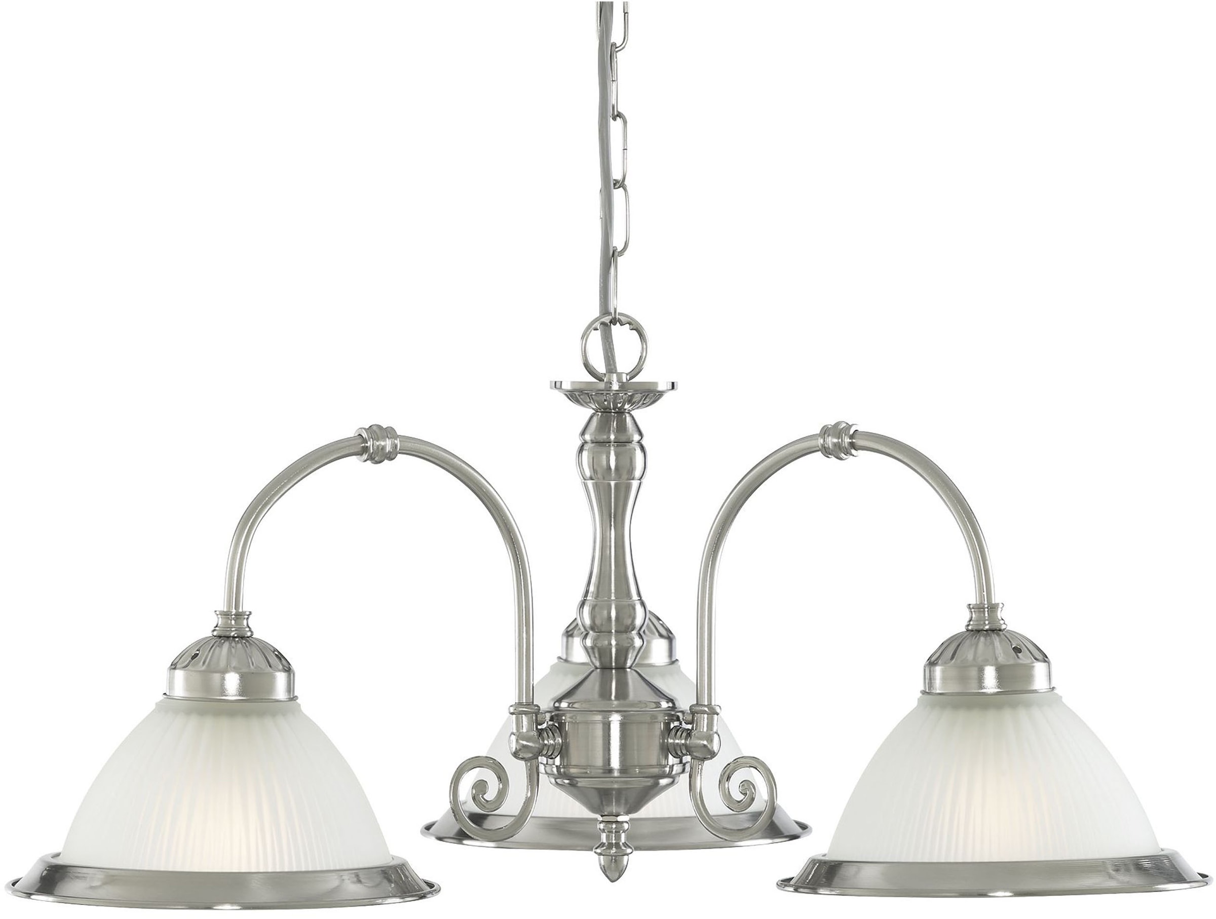 Searchlight Pendelleuchte »American Diner 3Lt Anhänger - Satin Silver Metal & Acid Glass« E27 1 Stk.