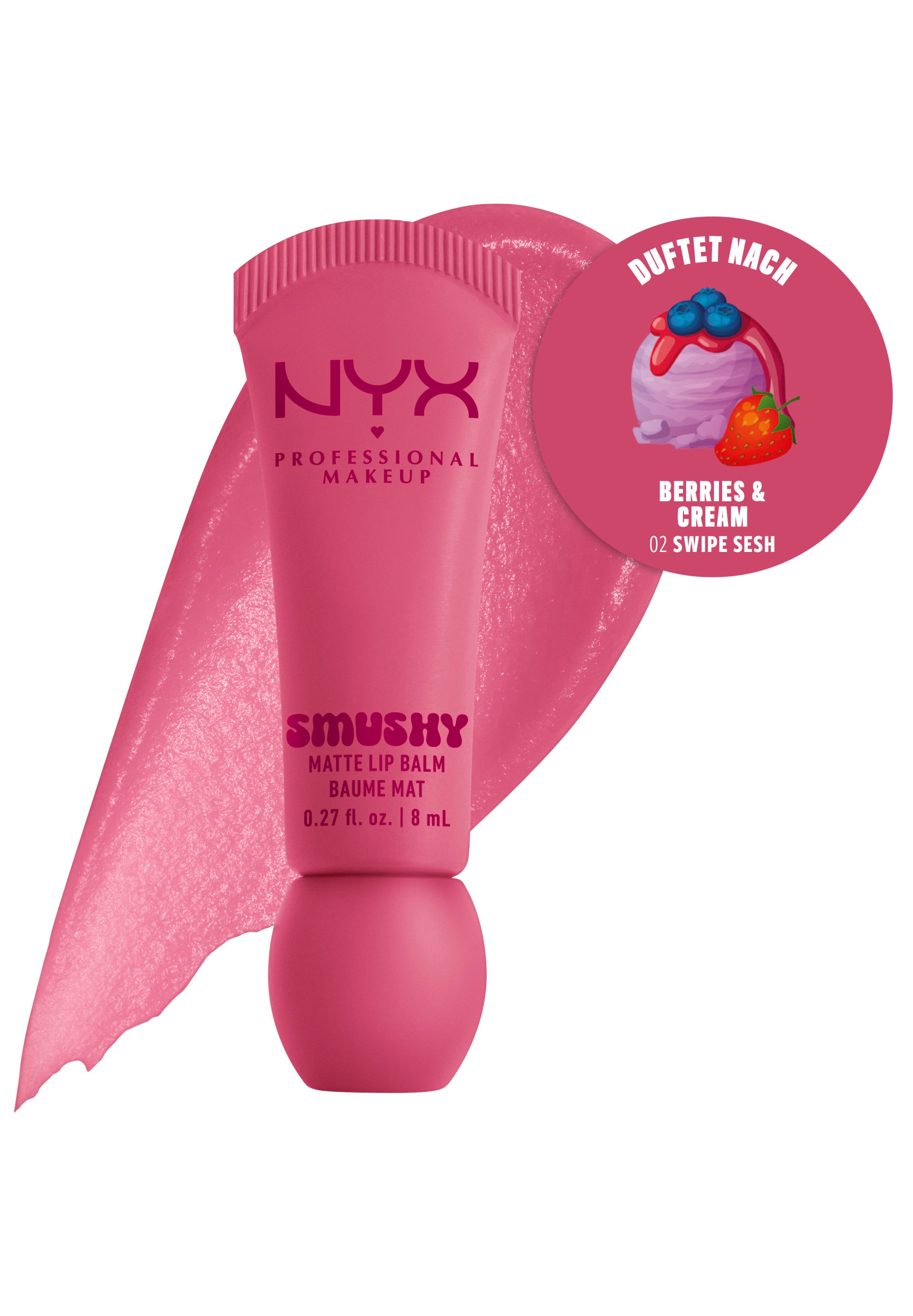 NYX PROFESSIONAL MAKEUP Lippenbalsam »SMUSHY MATTE LIP BALM« jeder der Farbtöne hat einen einzigartigen, süßen Duft