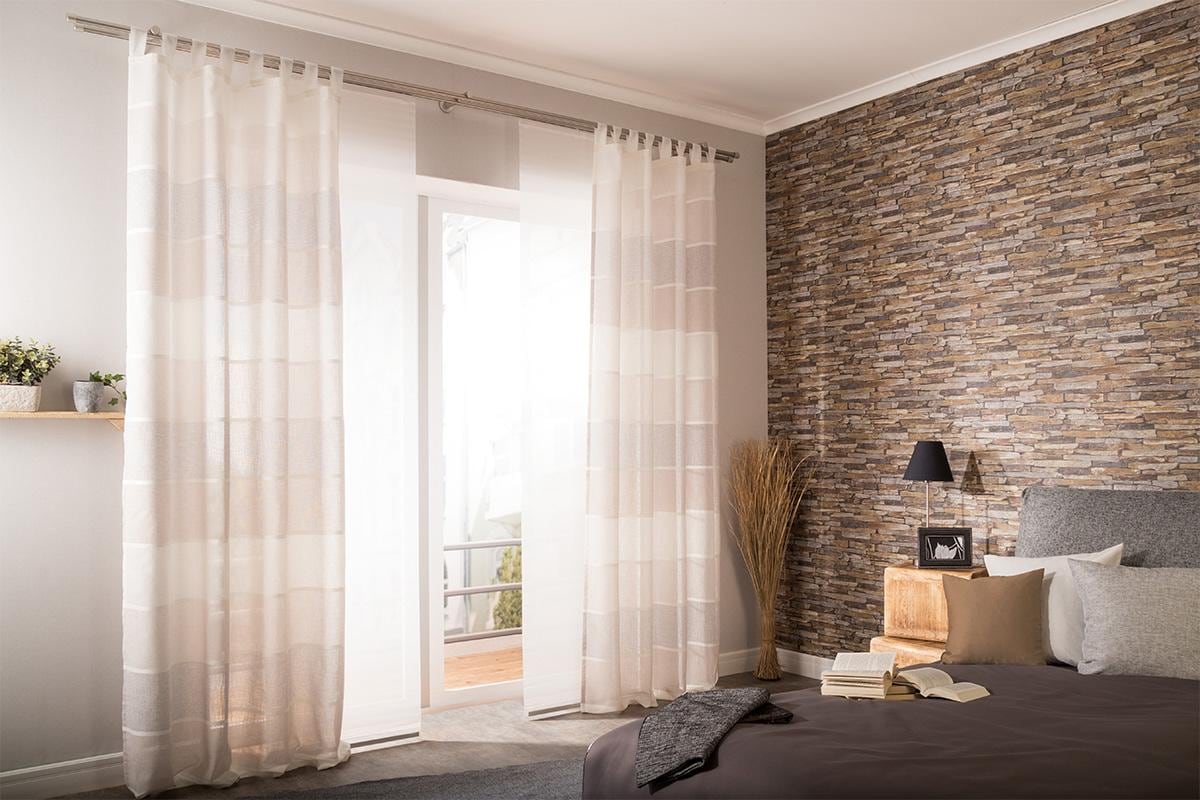 HOMING Gardine »Lennardt«, (1 St.), Streifen, Wohnzimmer, Schlafzimmer