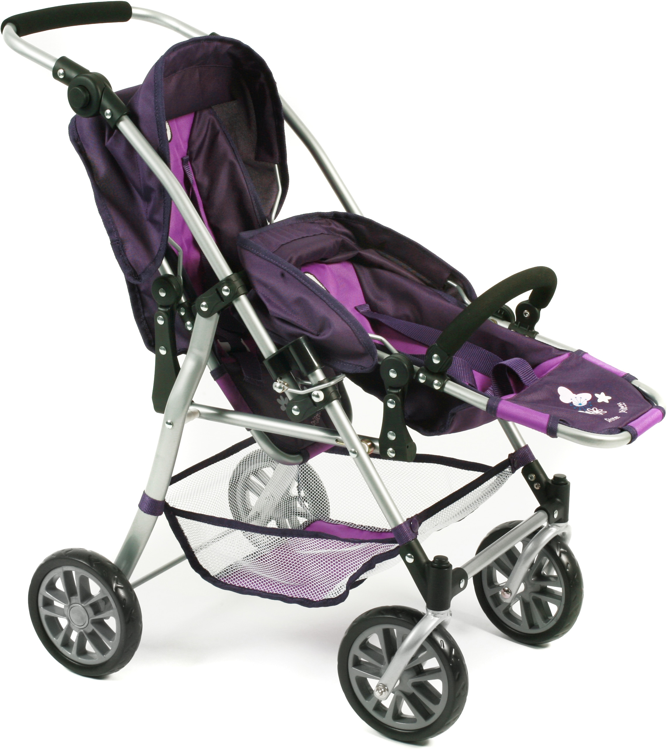CHIC2000 Puppen-Zwillingsbuggy »Twinny, Pflaume«, mit schwenkbaren Vorderrädern