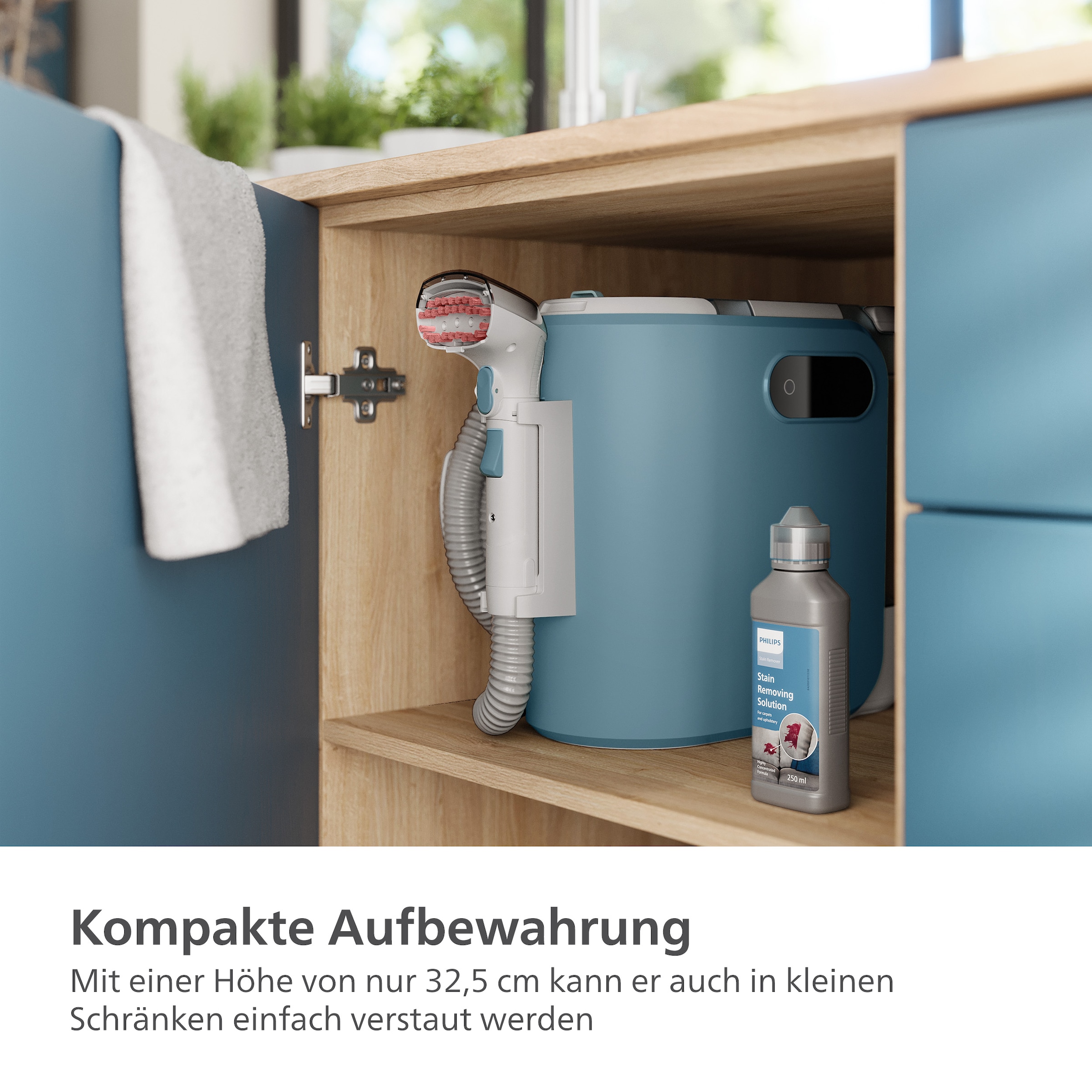 Philips Wasch-Sauger »XW3193/11 3000 Series mit 2 Bürsten unterschiedlicher Größe«, reinigt zahlreiche weiche Oberflächen, kompakt; Blau / Seidenweiß