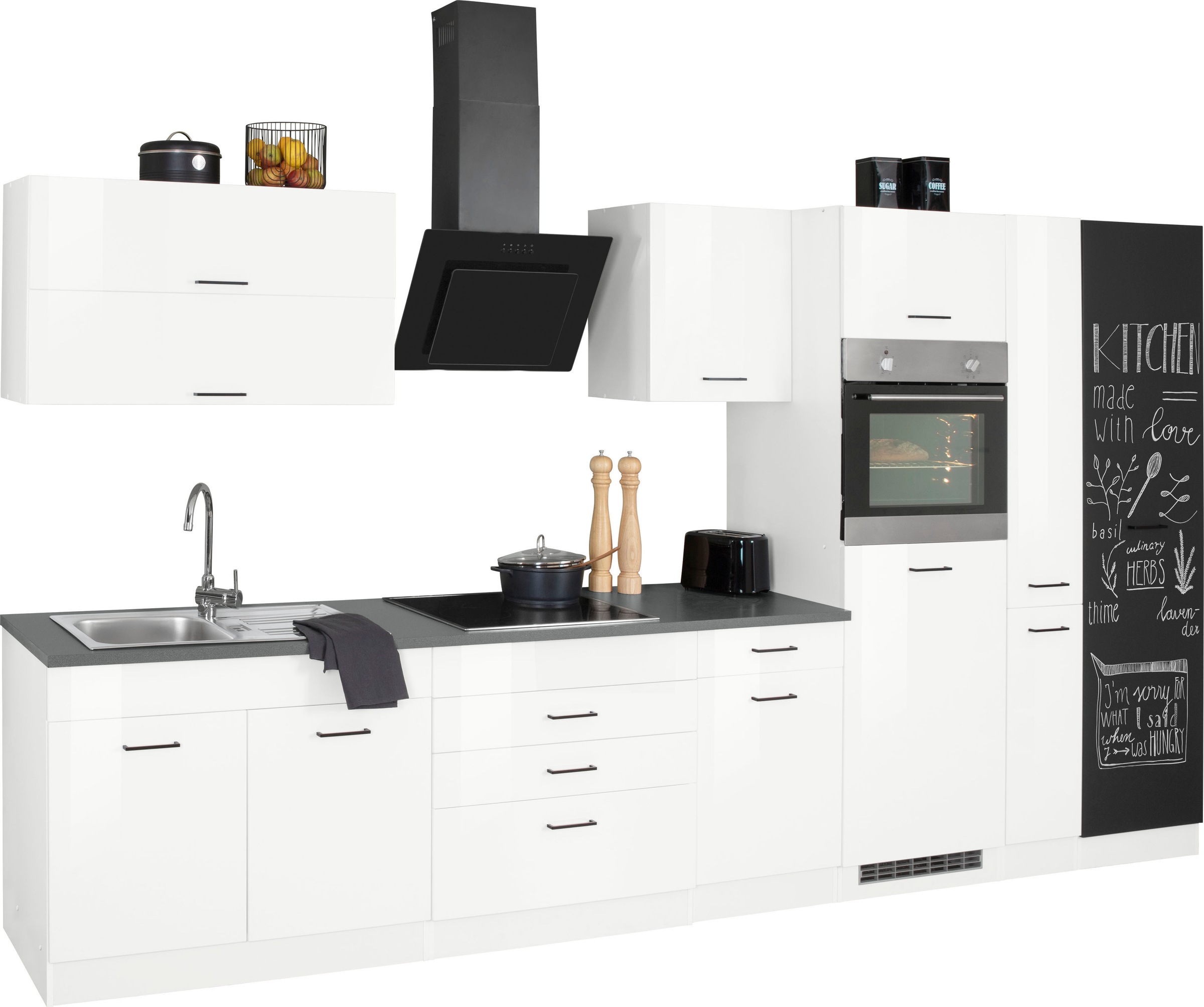 KOCHSTATION Küchenzeile »KS-Trier«, mit E-Geräten, Breite 370 cm günstig online kaufen