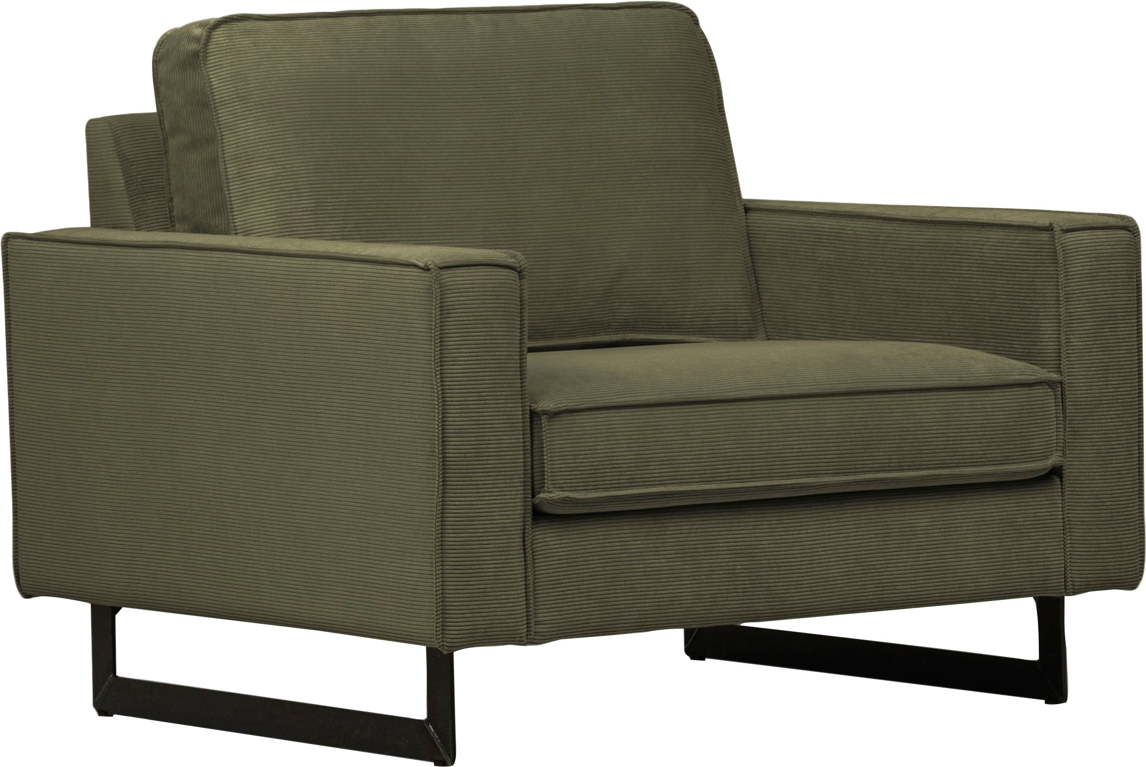 Places of Style Loveseat »Pinto 105 cm, Cord, Chenille, Lederoptik«, mit Keder, Metallfüßen und auch in Cord Bezug erhältlich