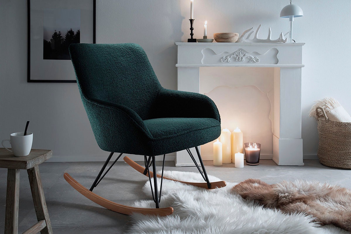 MCA furniture Schaukelstuhl »HOPKINS«, 1 St., Microfaser, Kufe: Buche, eich günstig online kaufen