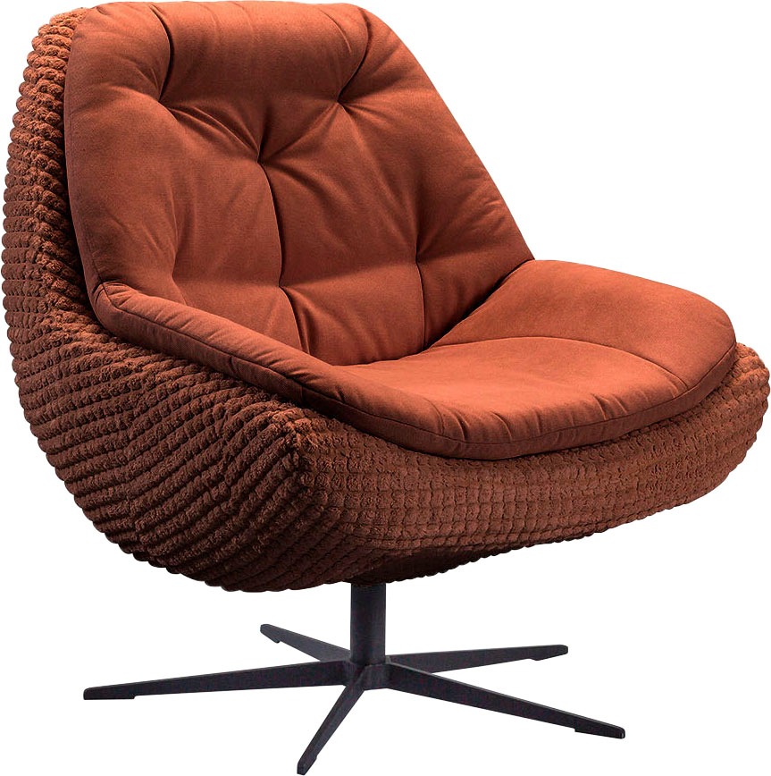 exxpo - sofa fashion Drehsessel »Dim, Loungesessel im Materialmix, Design u günstig online kaufen