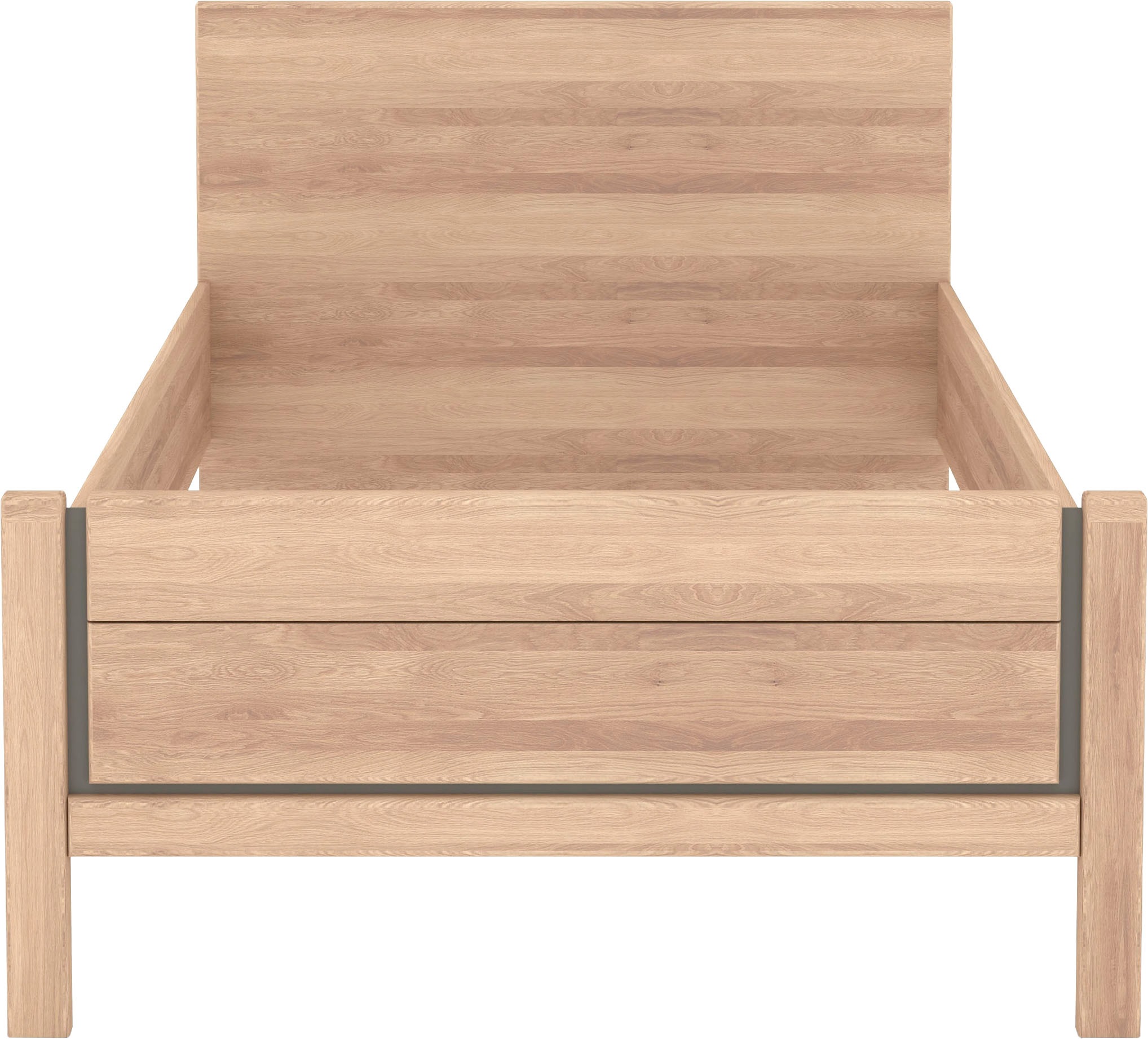 Musterring Holzbett »Sorrent, Bettgestell, Bettrahmen, teilmassiv Eiche«, (MADE IN GERMANY), Eiche teilmassiv, Liegehöhenverstellung, Stollenfußteil