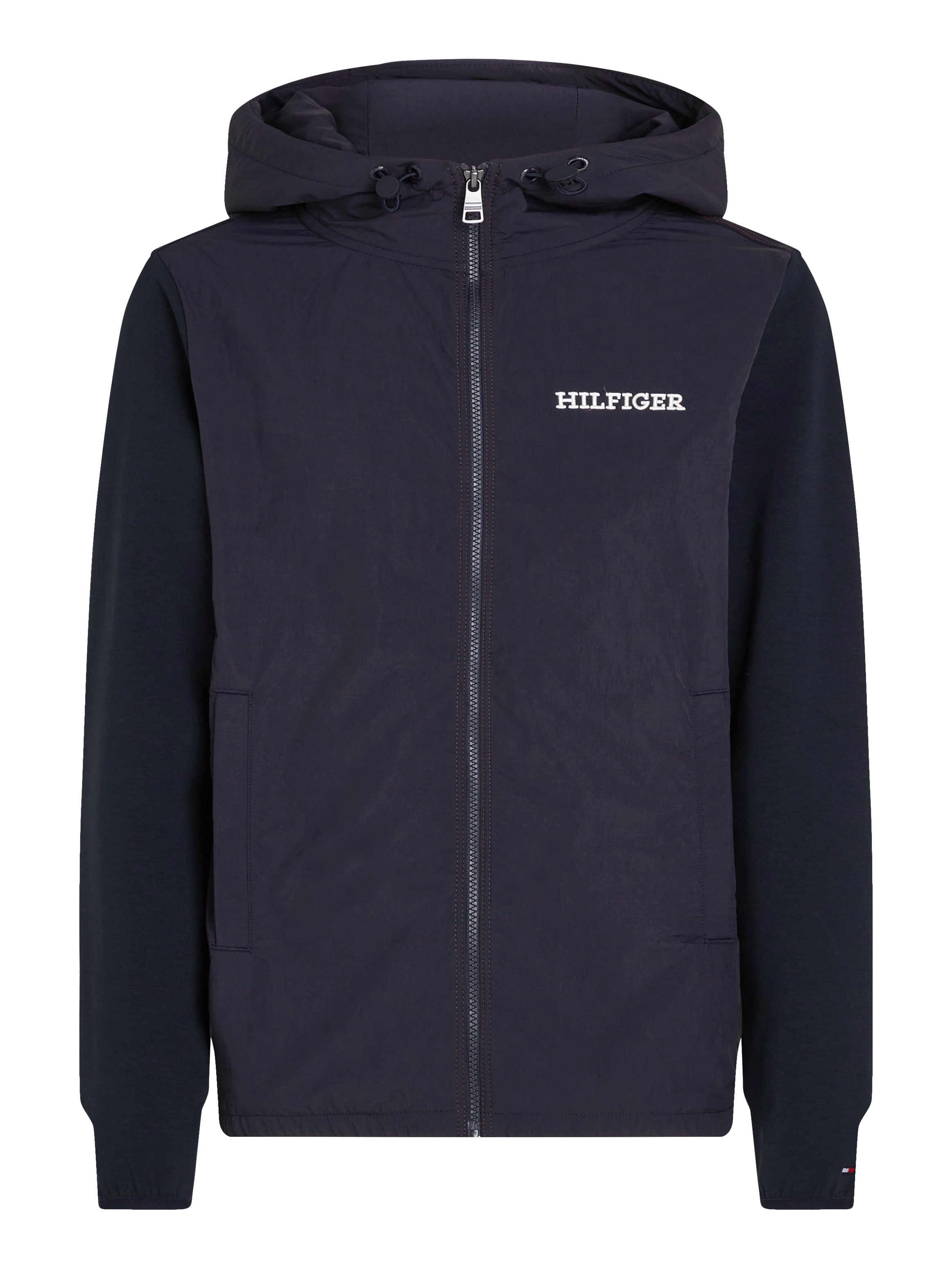 Tommy Hilfiger Sweatjacke »MONOTYPE MIX MEDIA HDD ZIP THRU«, mit Kapuze