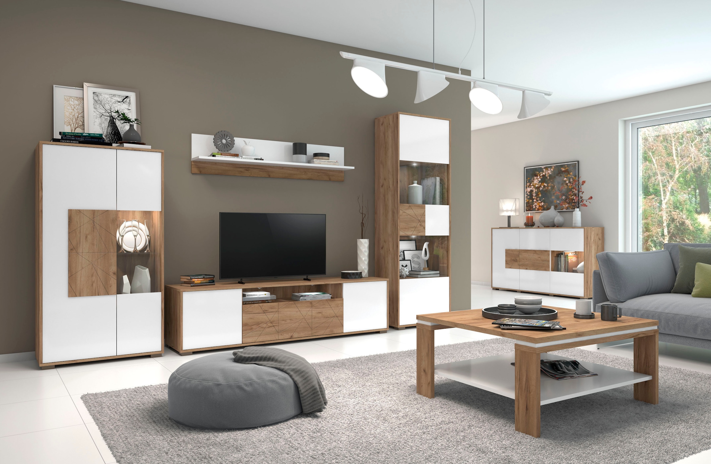 Places of Style Wandregal »Stela«, weiss UV-lackierte Front, Breite: 139 cm günstig online kaufen