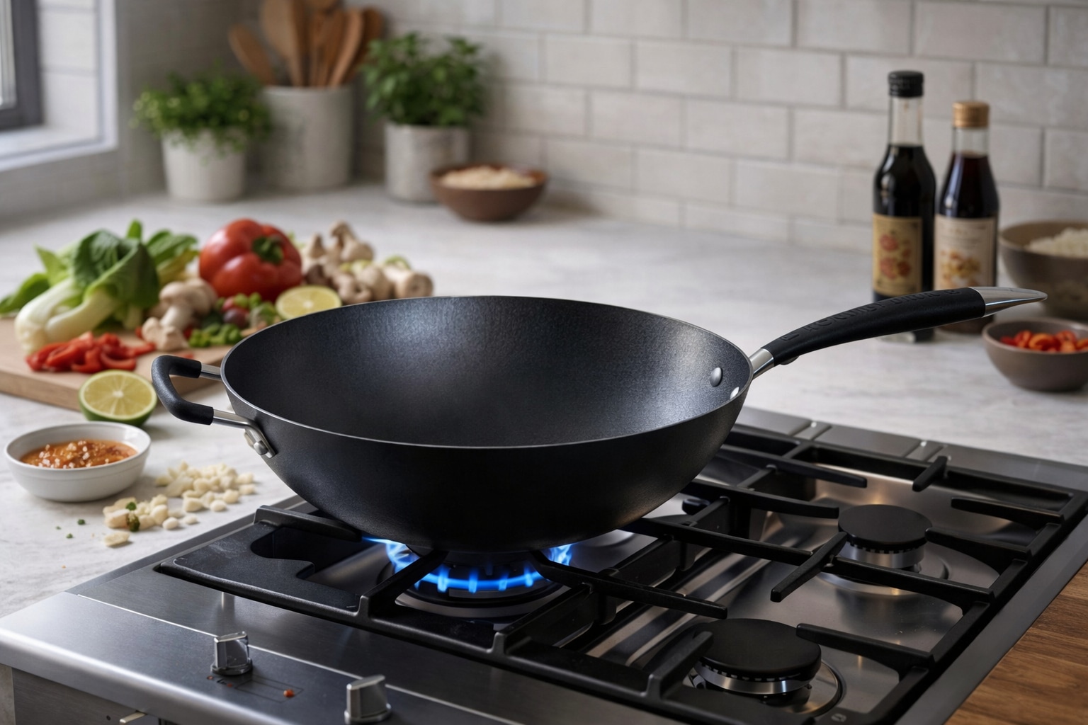 Ronneby Bruk Wok »Ultra Light Wok-Pfanne, mit silikonummanteltem Griff« Gusseisen 1 tlg.