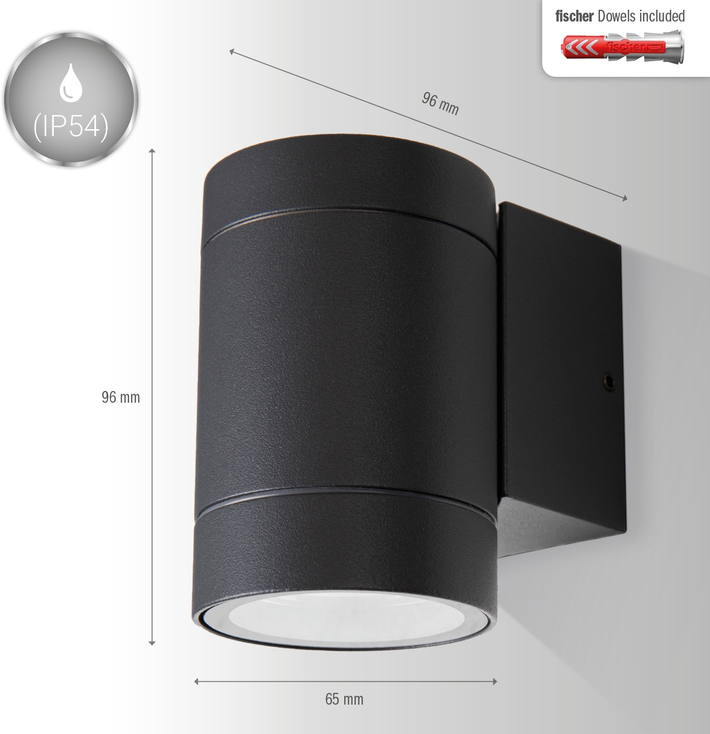 Paco Home Wandleuchte »LUSIWA« GU10 In & Outdoor GU10 Aussenlampe Garten Hauswand Eingang Aluminium IP54