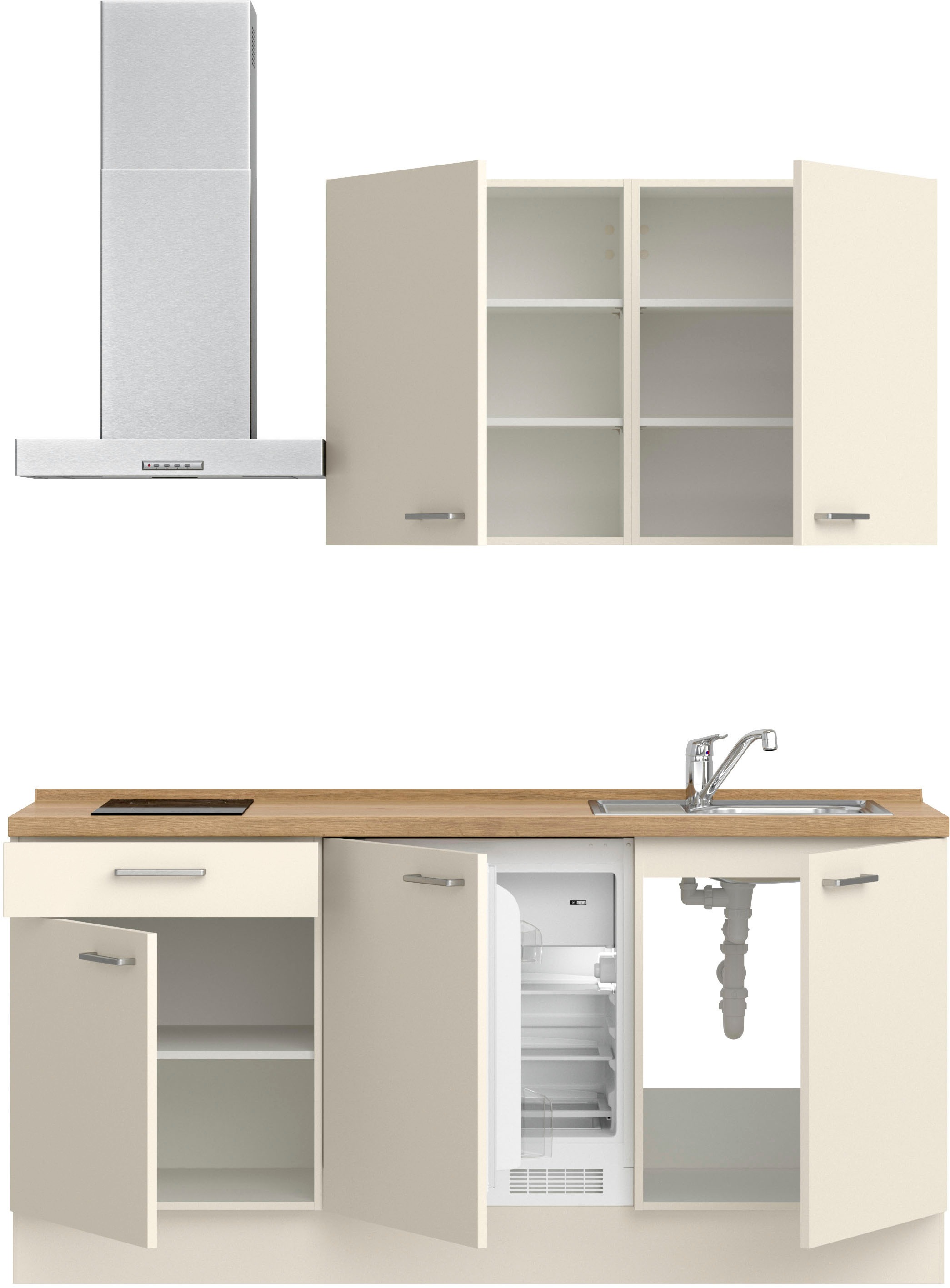nobilia® Küchenzeile »"Touch I"«, vormontiert, Ausrichtung wählbar, Breite 180 cm, wahlw. mit E-Geräten