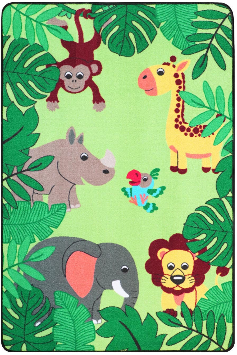 Primaflor-Ideen in Textil Kinderteppich »JUNGLE«, rechteckig, 5 mm Höhe, Motiv Dschungel Tiere, Kinderzimmer