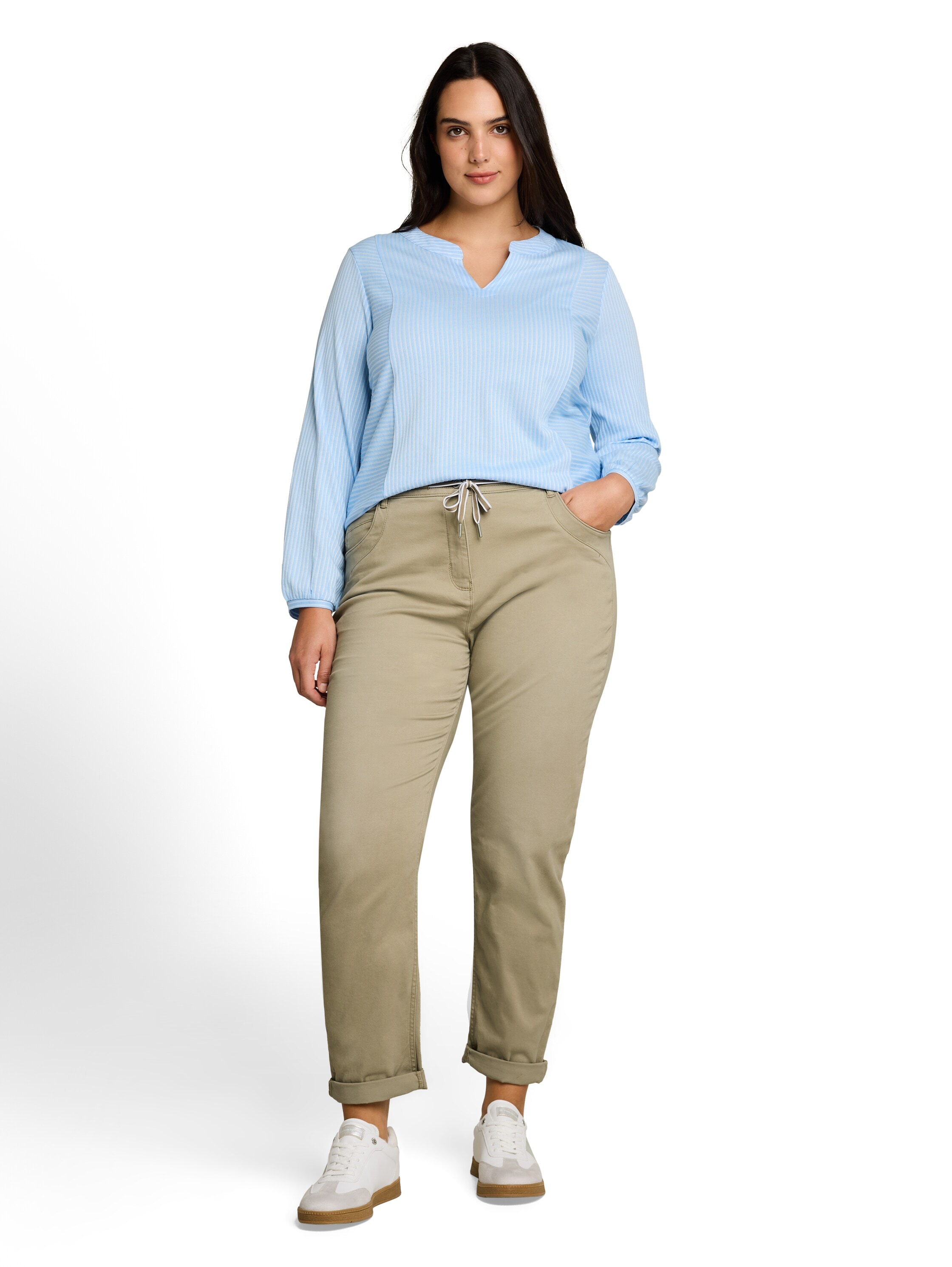 TOM TAILOR PLUS Jogger Pants  im 5-Pocket-Stil mit Stretch und Bindeband