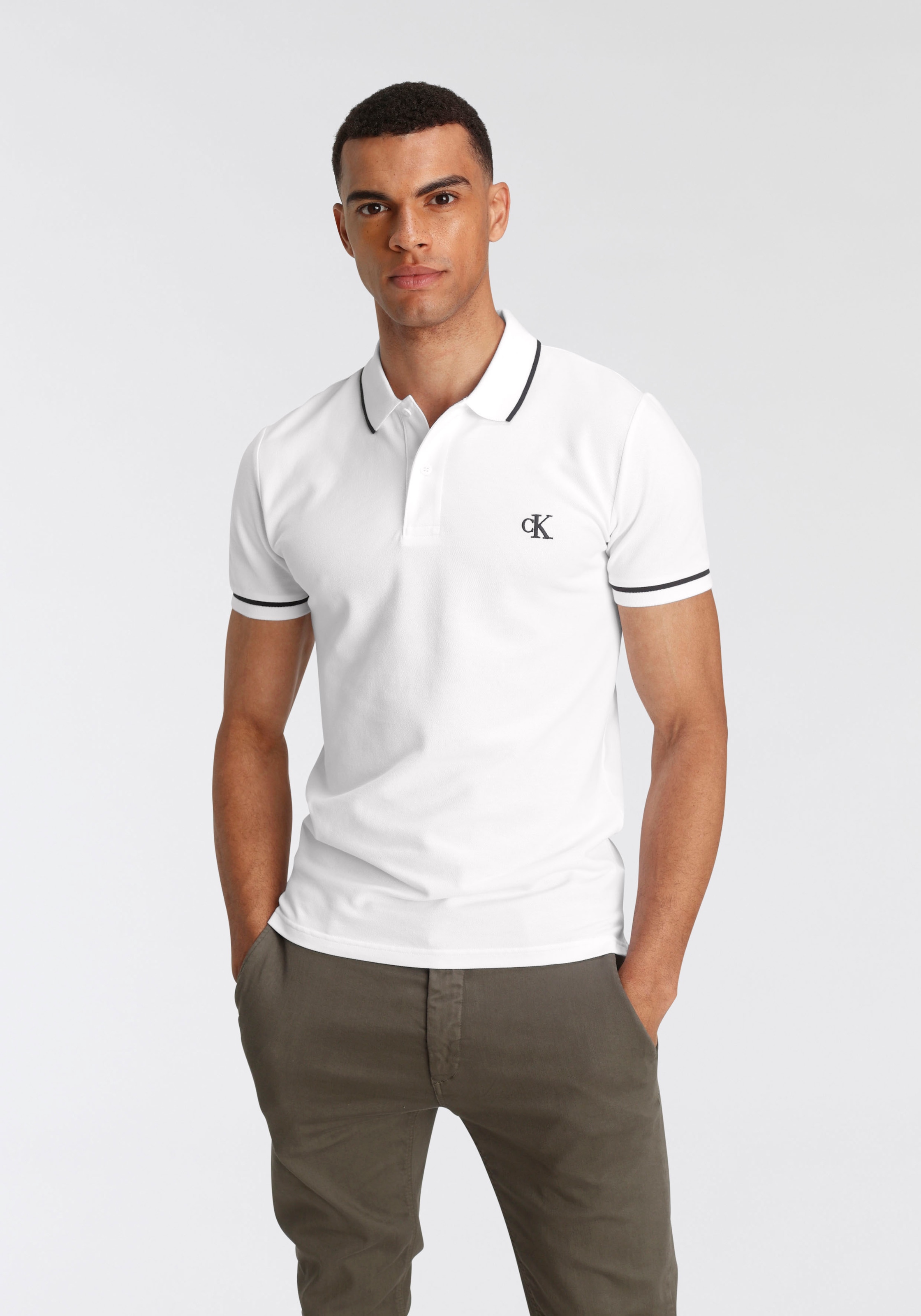 Calvin Klein Jeans Poloshirt »TIPPING SLIM POLO«, mit Logomarkenlabel