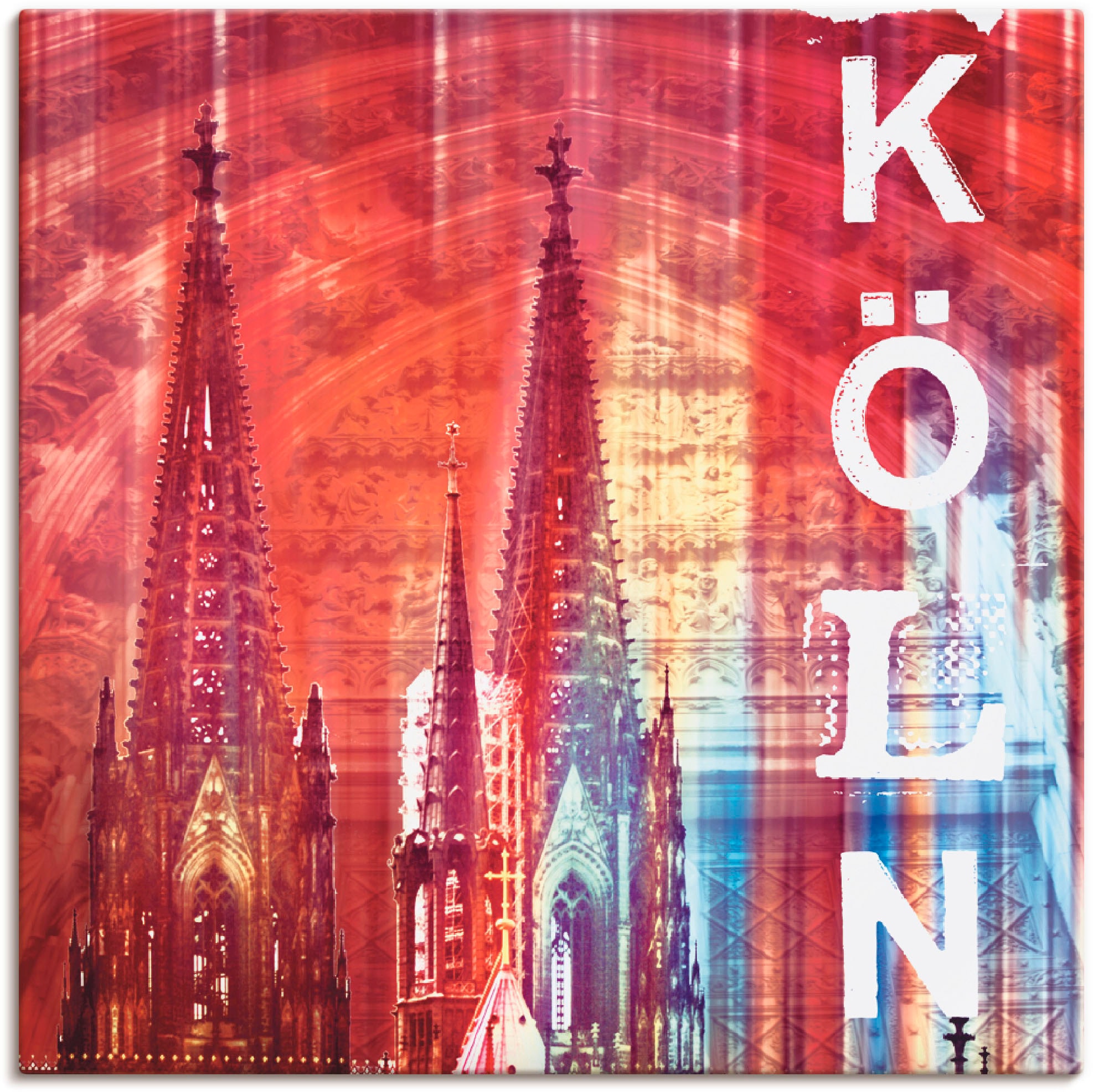 Artland Leinwandbild »Köln Skyline Collage II«, Gebäude, (1 St.), auf Keilr günstig online kaufen