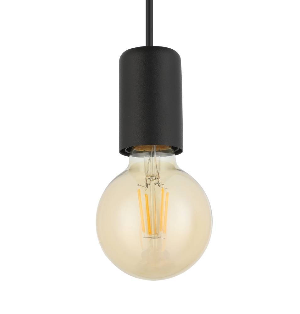 EGLO Hängeleuchte »HALKIN«, 4 flammig, Leuchtmittel E27 | ohne Leuchtmittel, Pendelleuchte, Holz in Natur und Metall in Schwarz, FSC100HB, E27