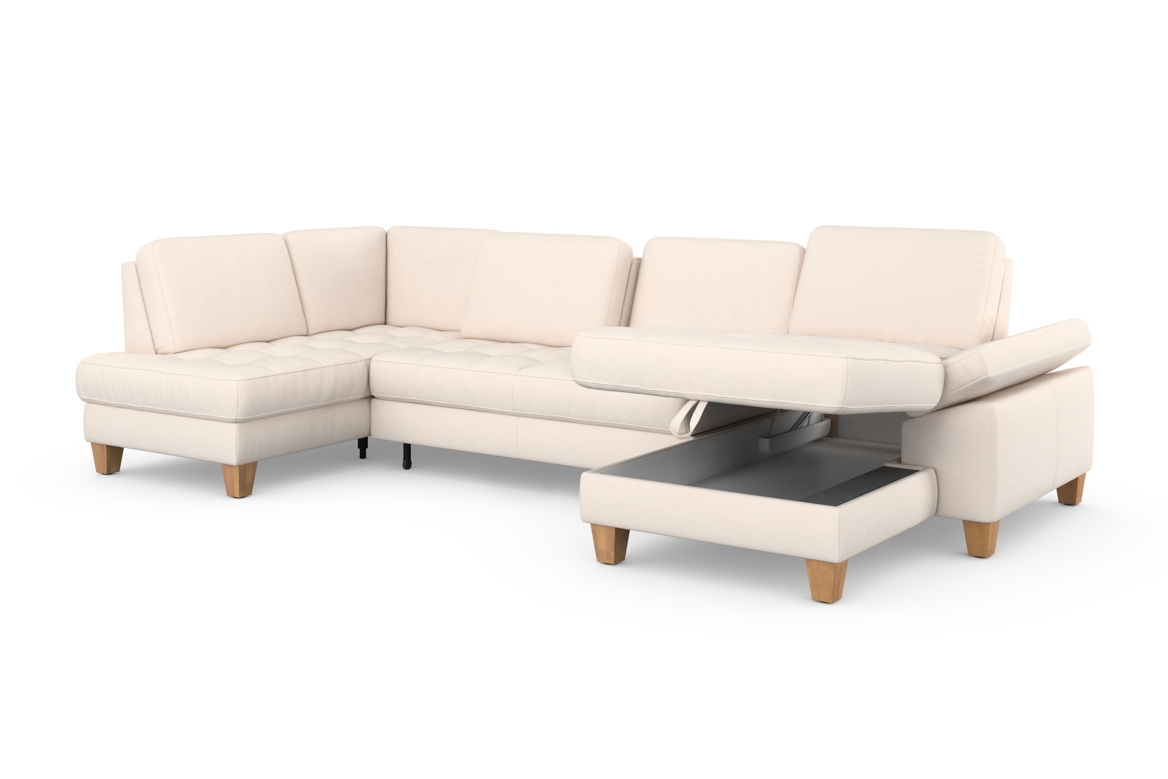 sit&more Wohnlandschaft »Westham U-Form«, wahlweise mit Bettfunktion, Bettkasten, Sitztiefenverstellung