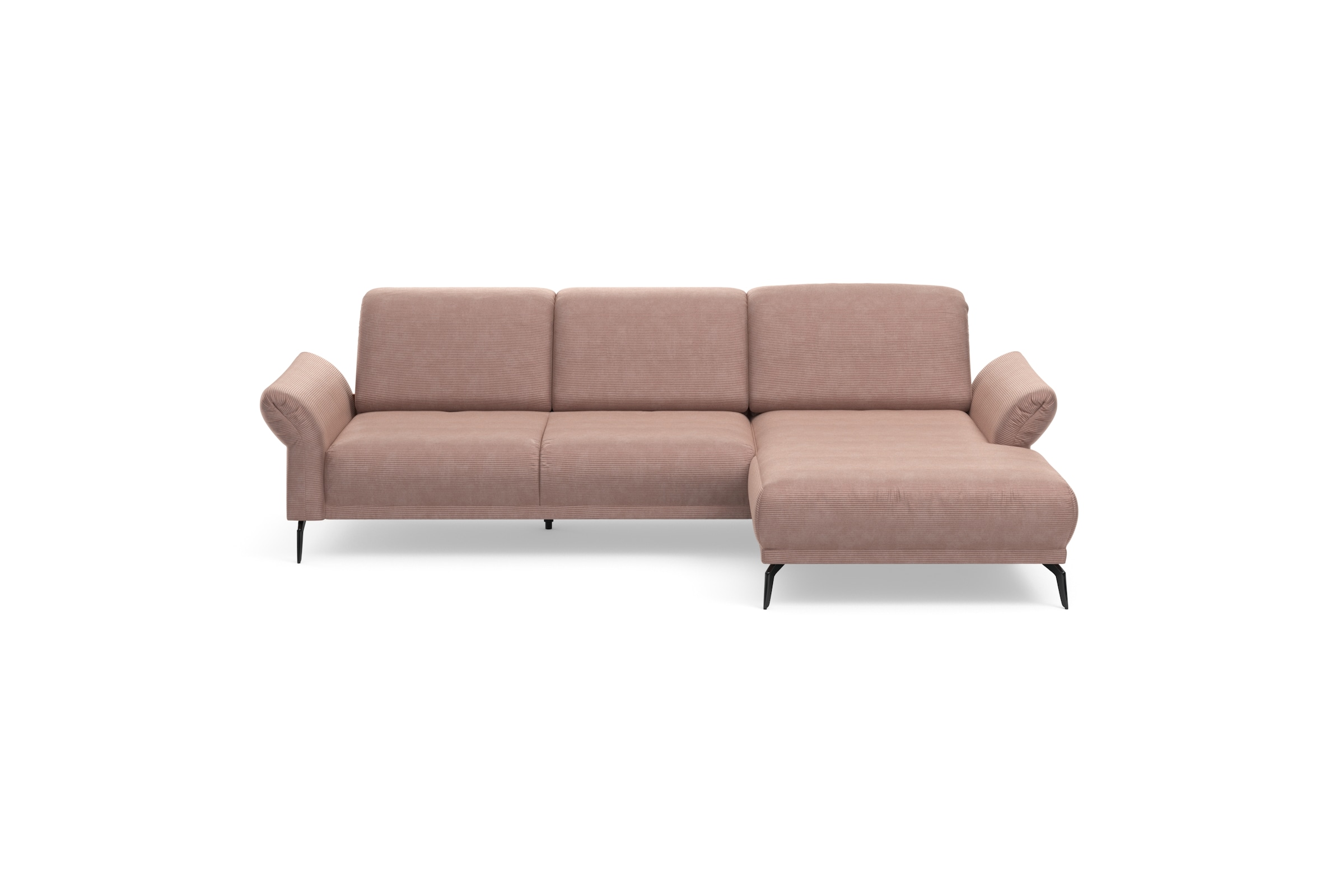 INOSIGN Ecksofa »Coco L-Form«, Sitztiefen-, Arm- und Kopfteilverstellung, Cord-Bezug, Fußhöhe 15 cm