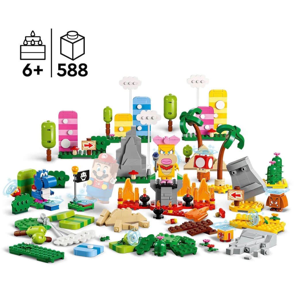 LEGO® Konstruktionsspielsteine »Kreativbox – Leveldesigner-Set (71418), LEGO® Super Mario«, (588 St.), Made in Europe