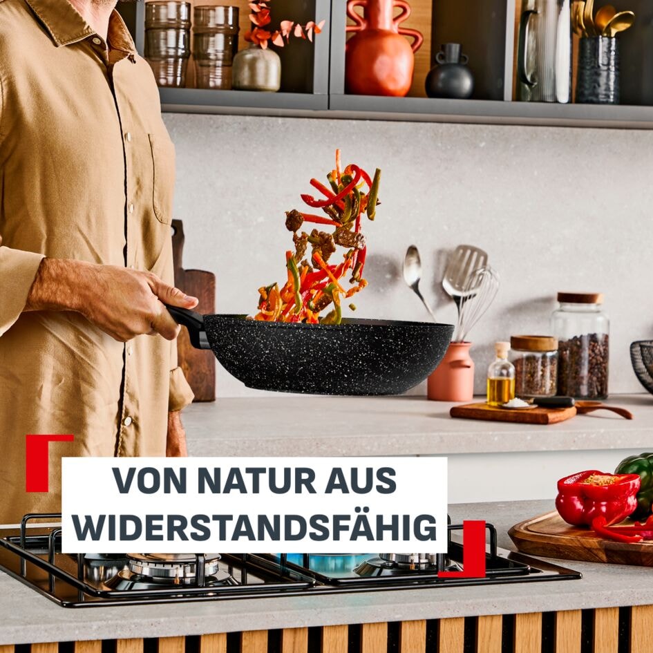 Tefal Pfannen-Set »Excell'Cook« Aluminium Set, je 1 Pfanne 20/24/28 cm, 3 tlg. leistungsstarke Antihaftbeschichtung, Induktion, metallspatelsicher