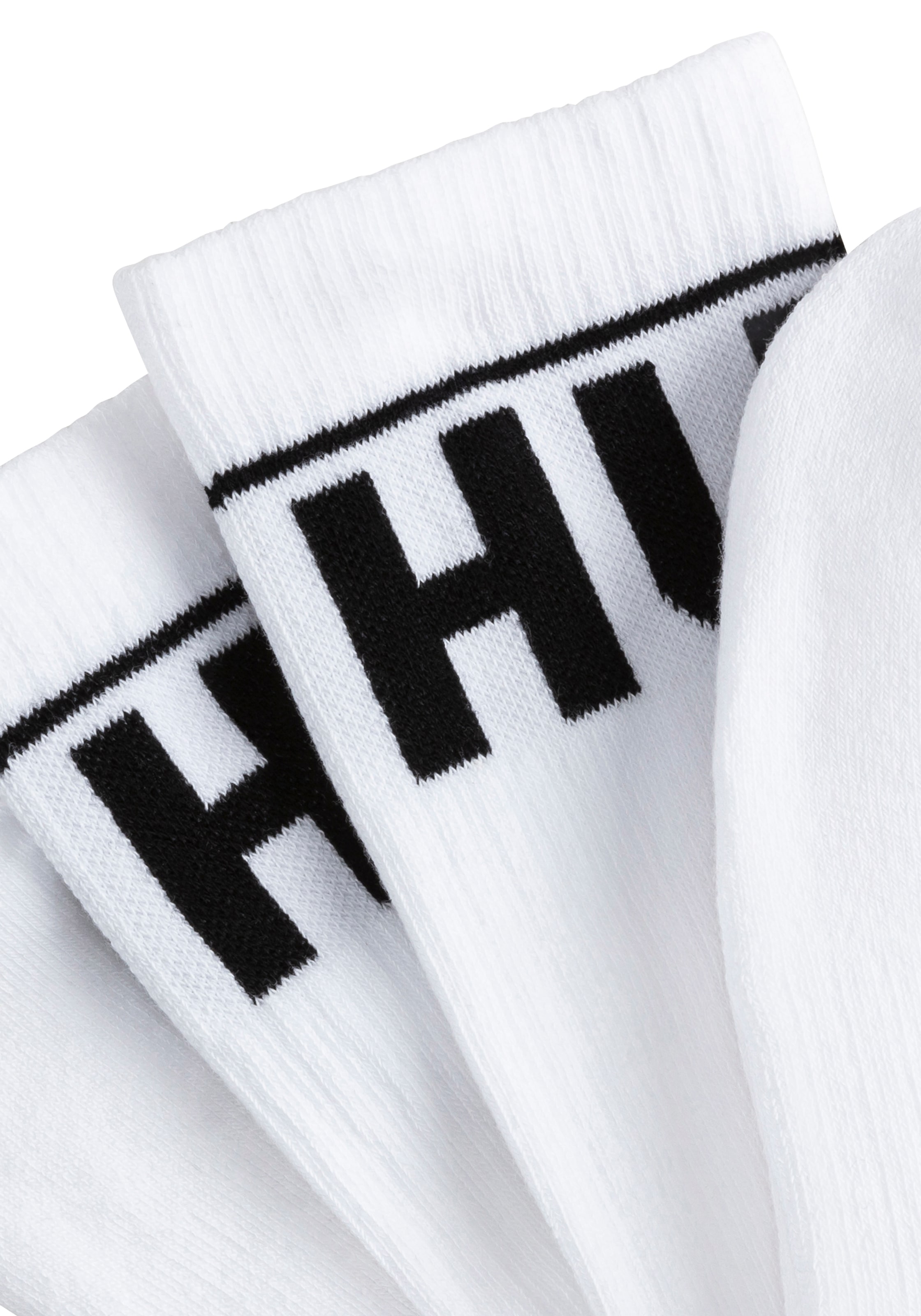 HUGO Underwear Freizeitsocken »2P QS RIB ICONIC CC« Packung, 2er, 2 Paar tlg. mit kontrastfarbenen HUGO Schriftzug