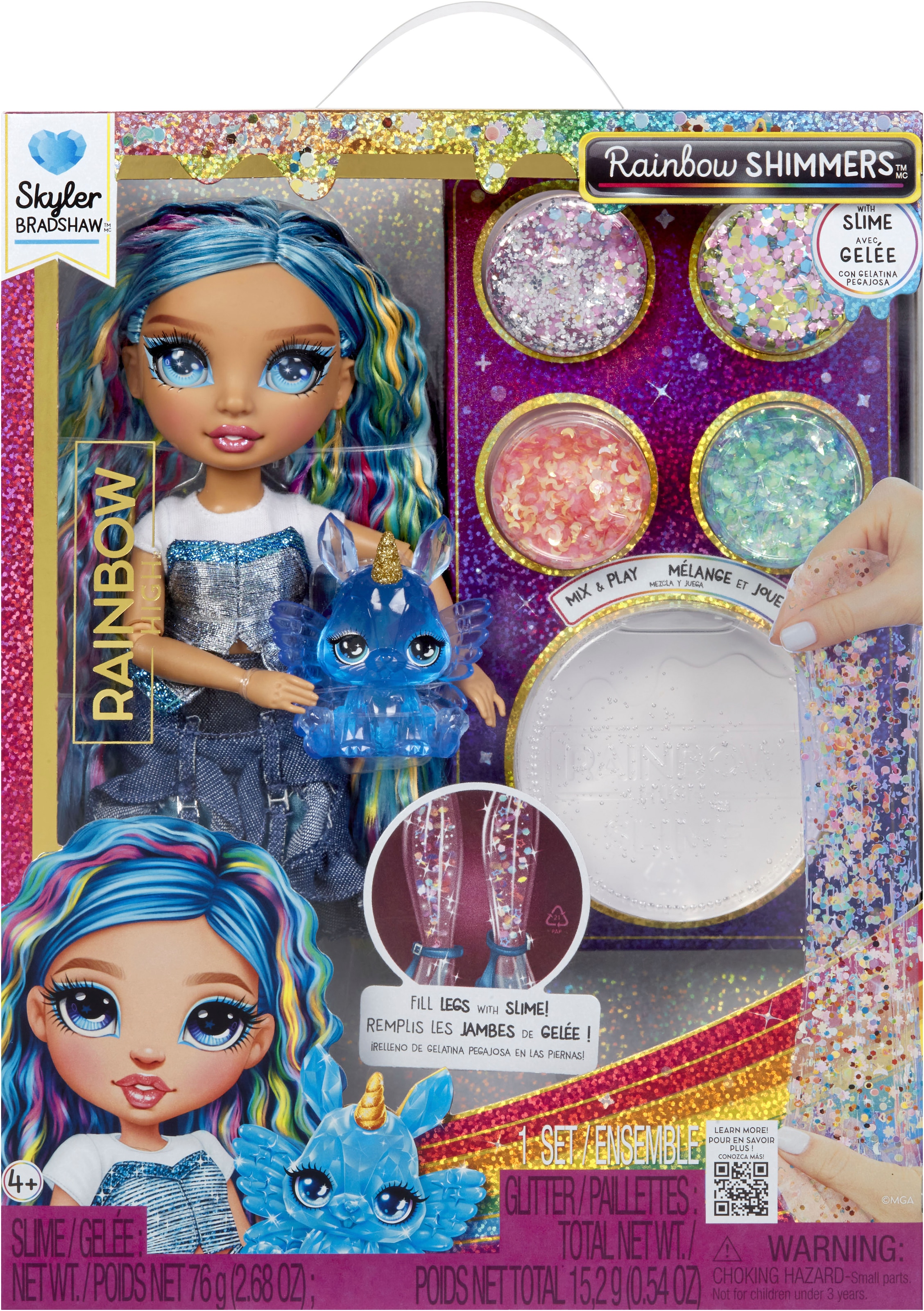 RAINBOW HIGH Anziehpuppe »Rainbow Shimmers with Slime Fashion Doll, Skyler (blue)«