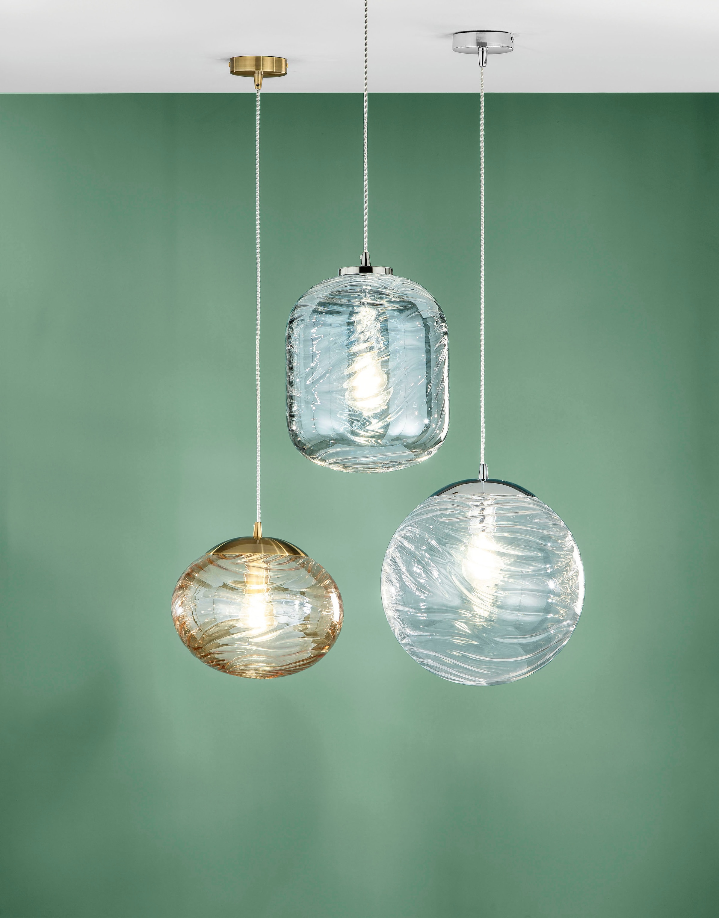 ECO-LIGHT Hängeleuchte »Nereide«, Leuchtmittel E27 | Leuchtmittel wechselbar, hochwertiges Glas