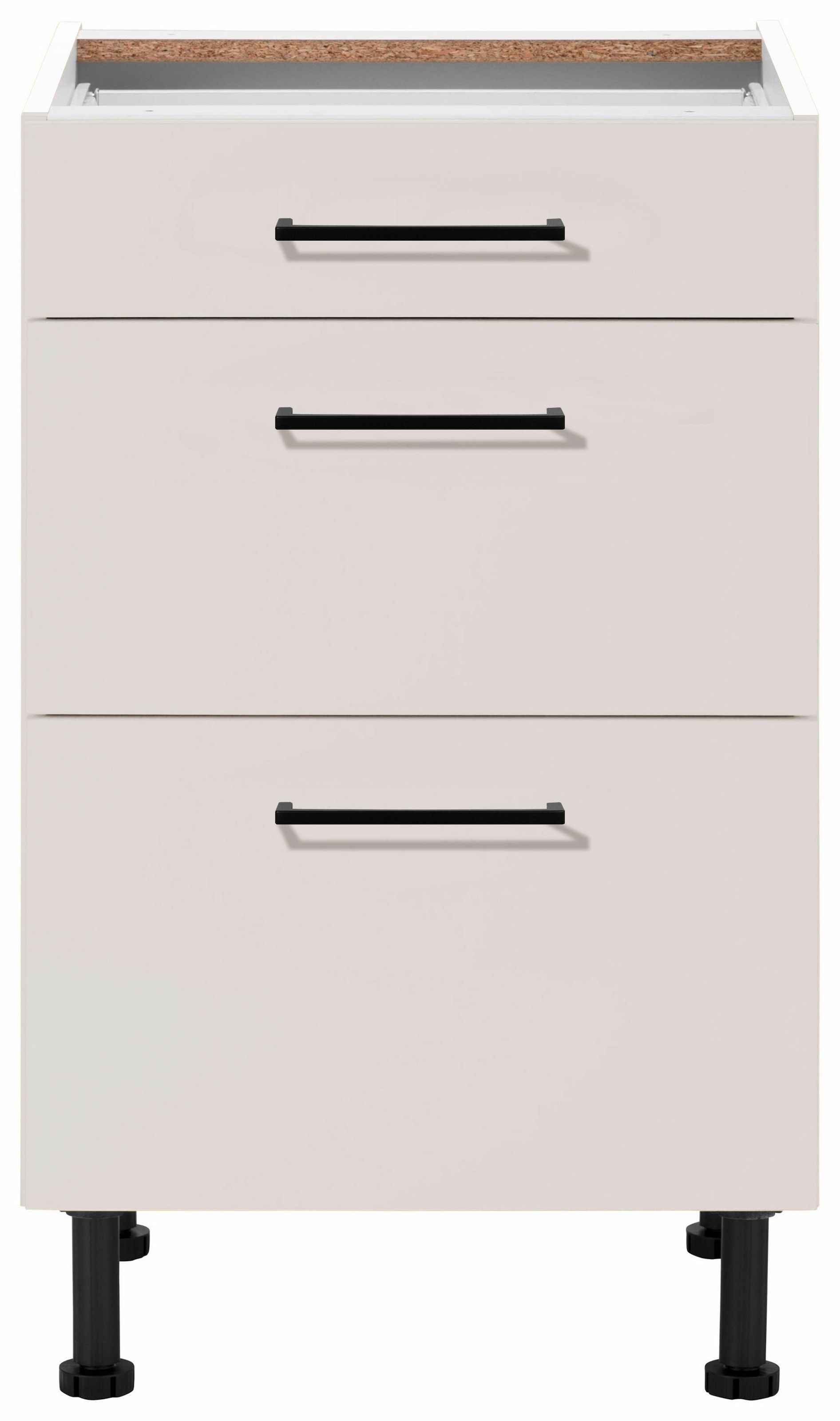 wiho Küchen Unterschrank »Nisos«, 50 cm breit, Soft-Close in Schubladen, verstellbare Füße, ohne Platte
