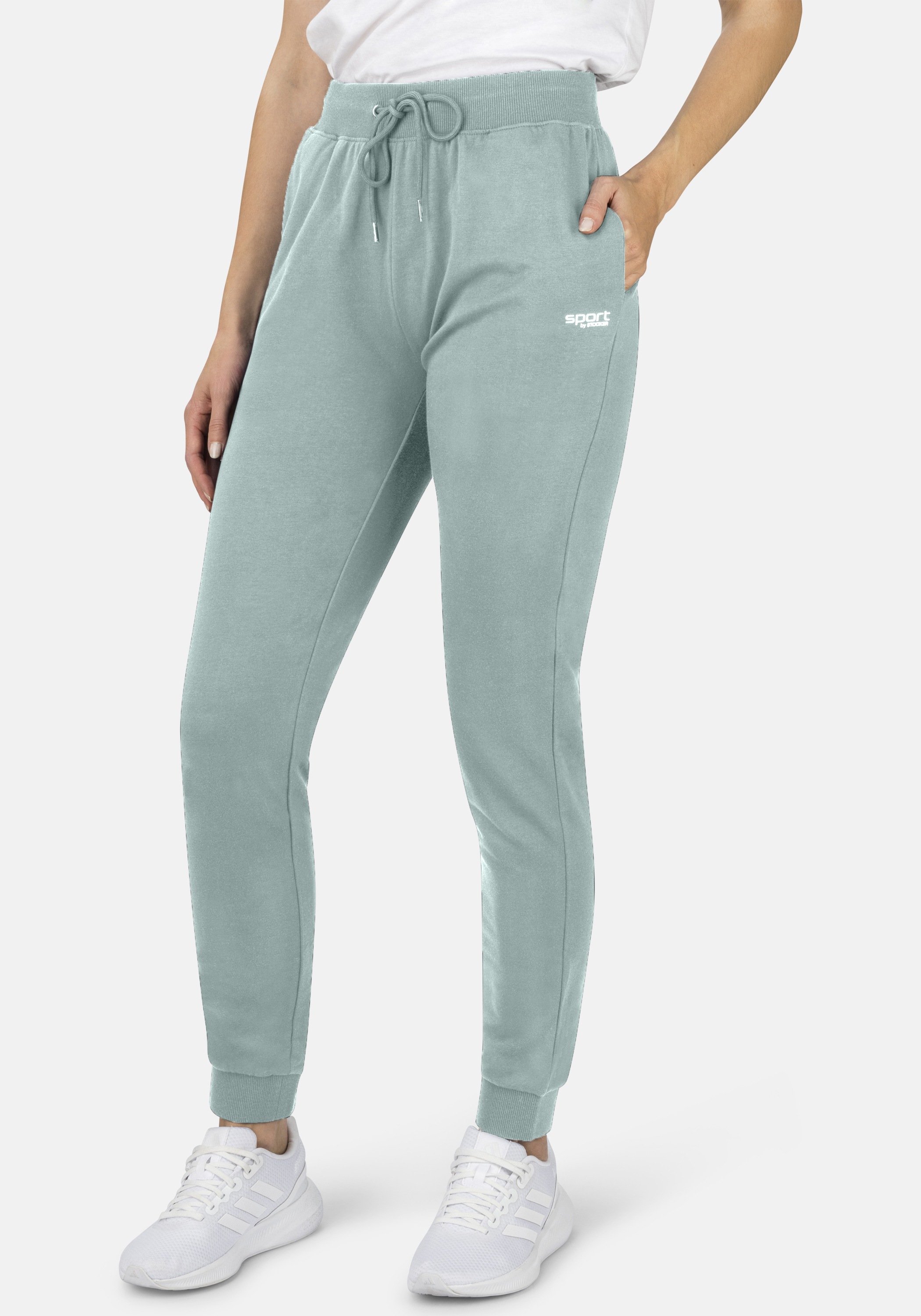 Sporthose D. Sweathose JUDY 30, Sporthose Regular Fit Sport Baumwolle für Damen, Gr. 40/42, blue surf