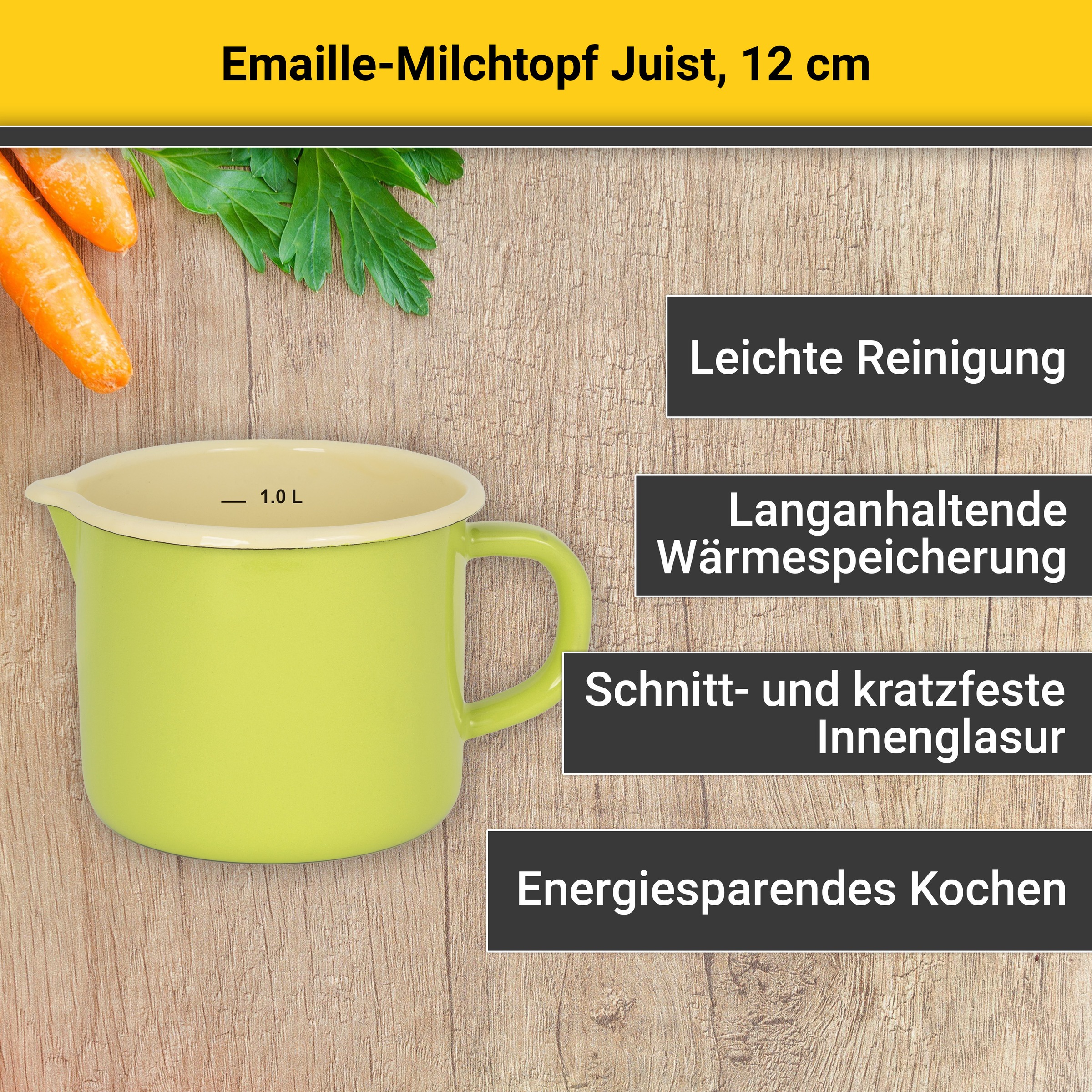 Krüger Milchtopf »Juist« Emaille 1 Stk. tlg. Induktion günstig online kaufen