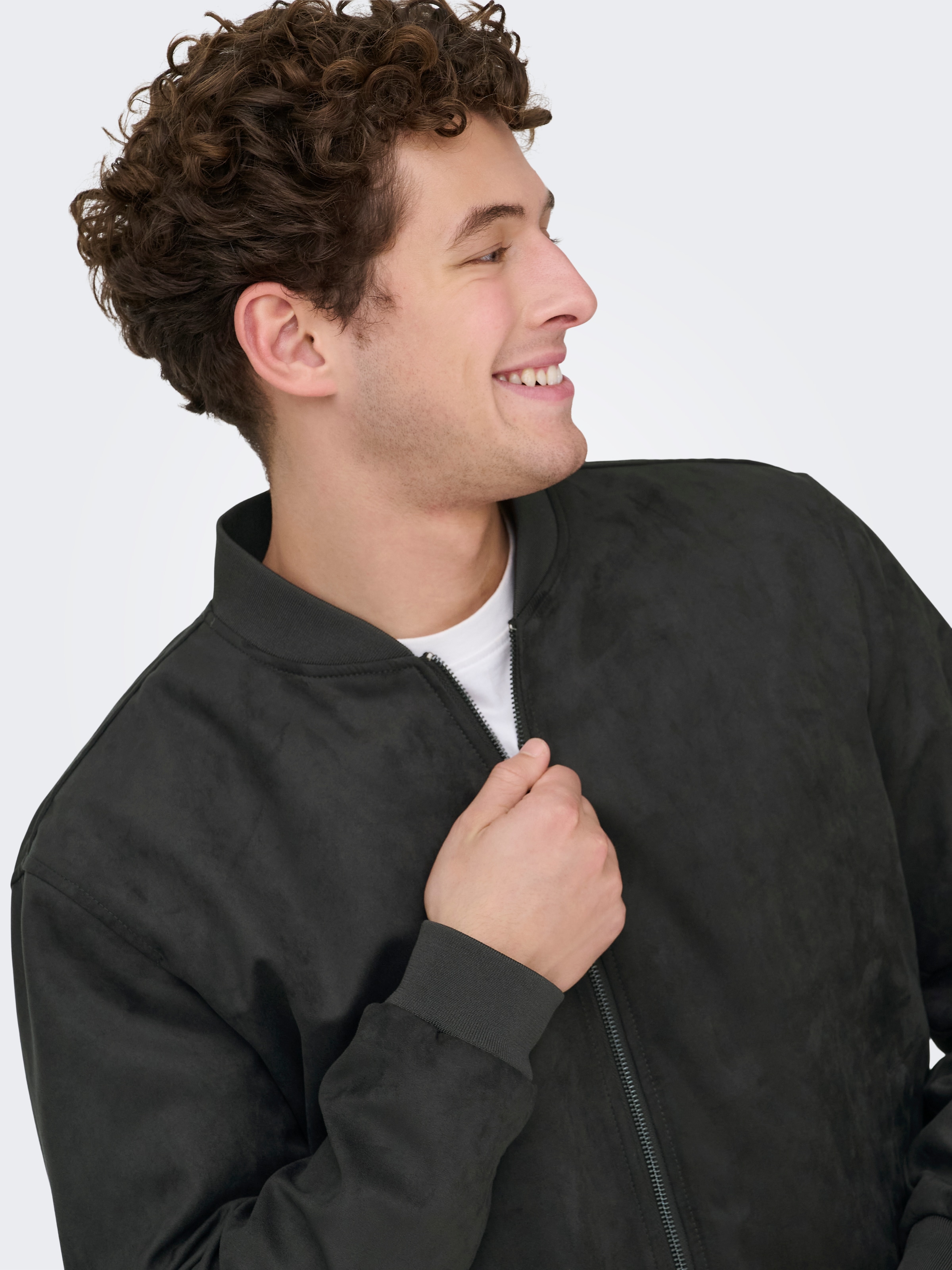 ONLY & SONS Blouson »ONSLUCAS FAKE SUEDE BOMBER OTW« Polyester, regular fit