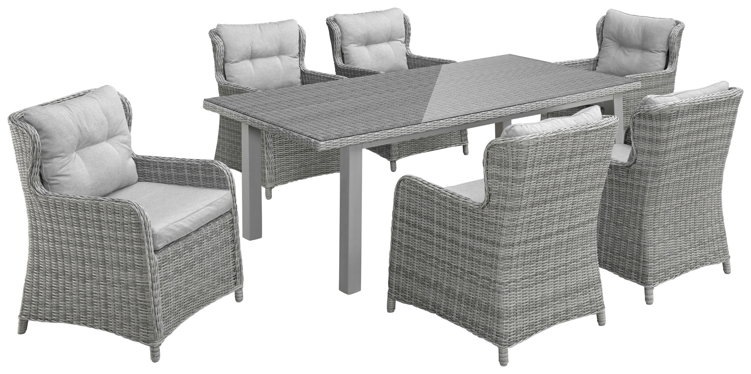 KONIFERA Garten-Essgruppe »Seattle« Set, 6x Sessel, 1xTisch 170x90 cm, inkl günstig online kaufen