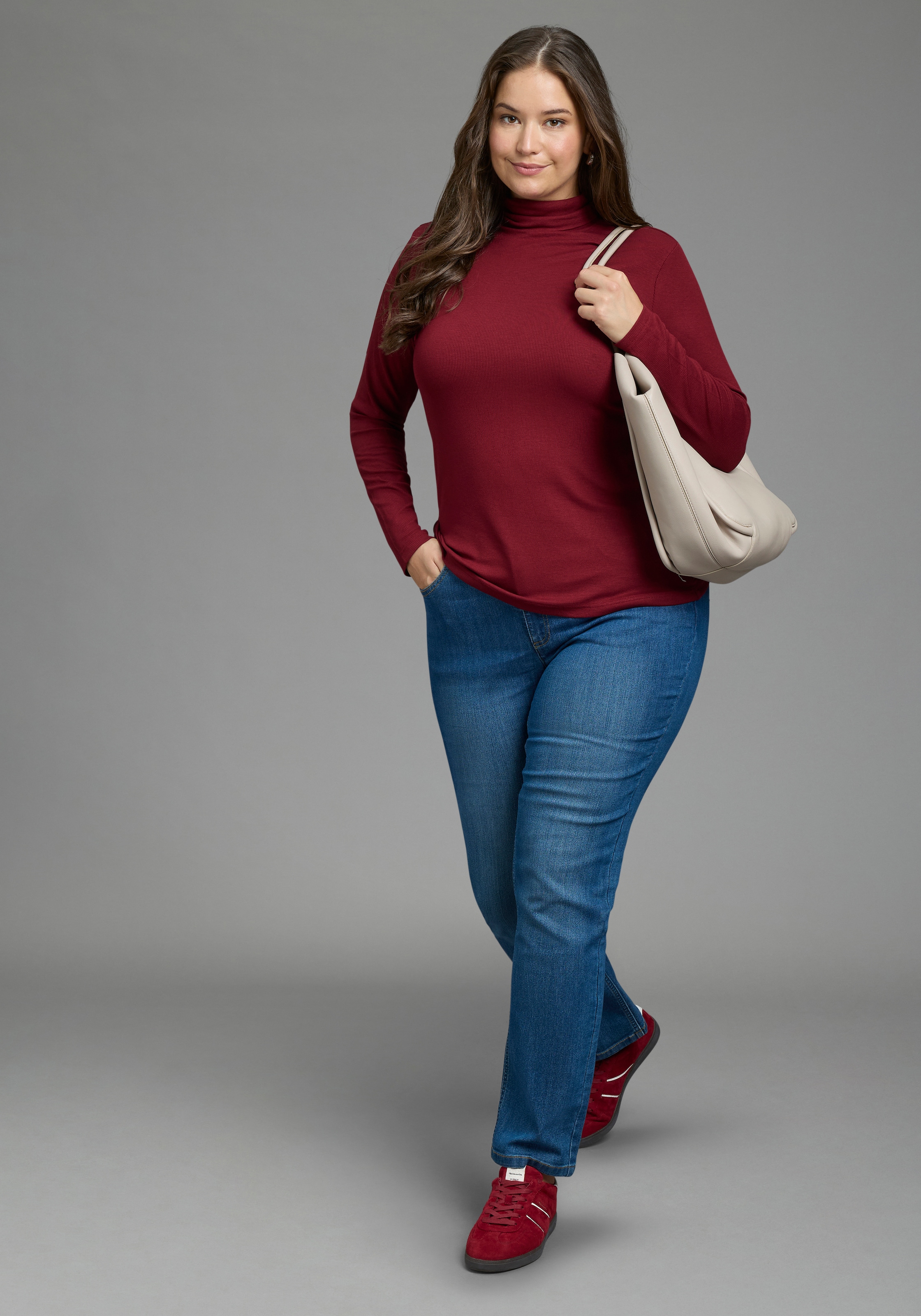 Laura Scott CURVE Gerade Jeans »Große Größen« Straight-Fit, gerader Beinverlauf, hohe Leibhöhe