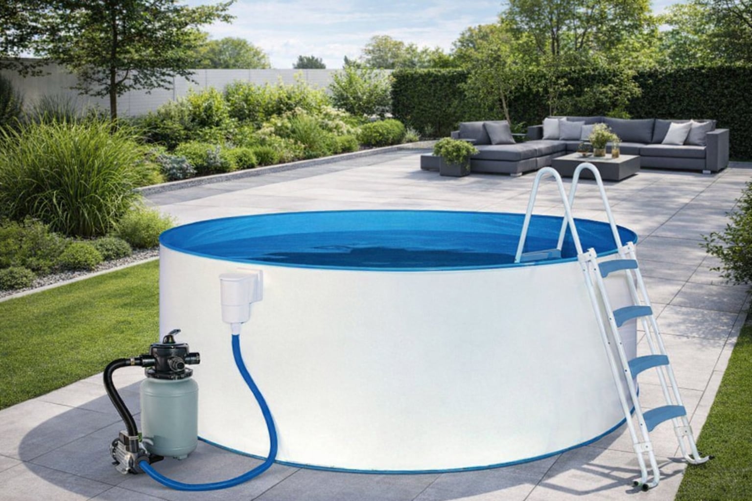 my POOL BWT Rundpool »inkl. LED-Scheinwerfer zur effektvollen Beleuchtung« mit umfangreichem Zubehör in zwei Größen