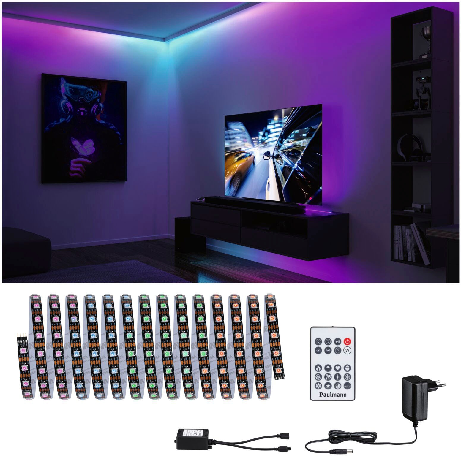 Paulmann LED-Streifen »Dynamic Rainbow RGB 5m 10,5W 60LEDs/m 15VA«, 1 St.-flammig
