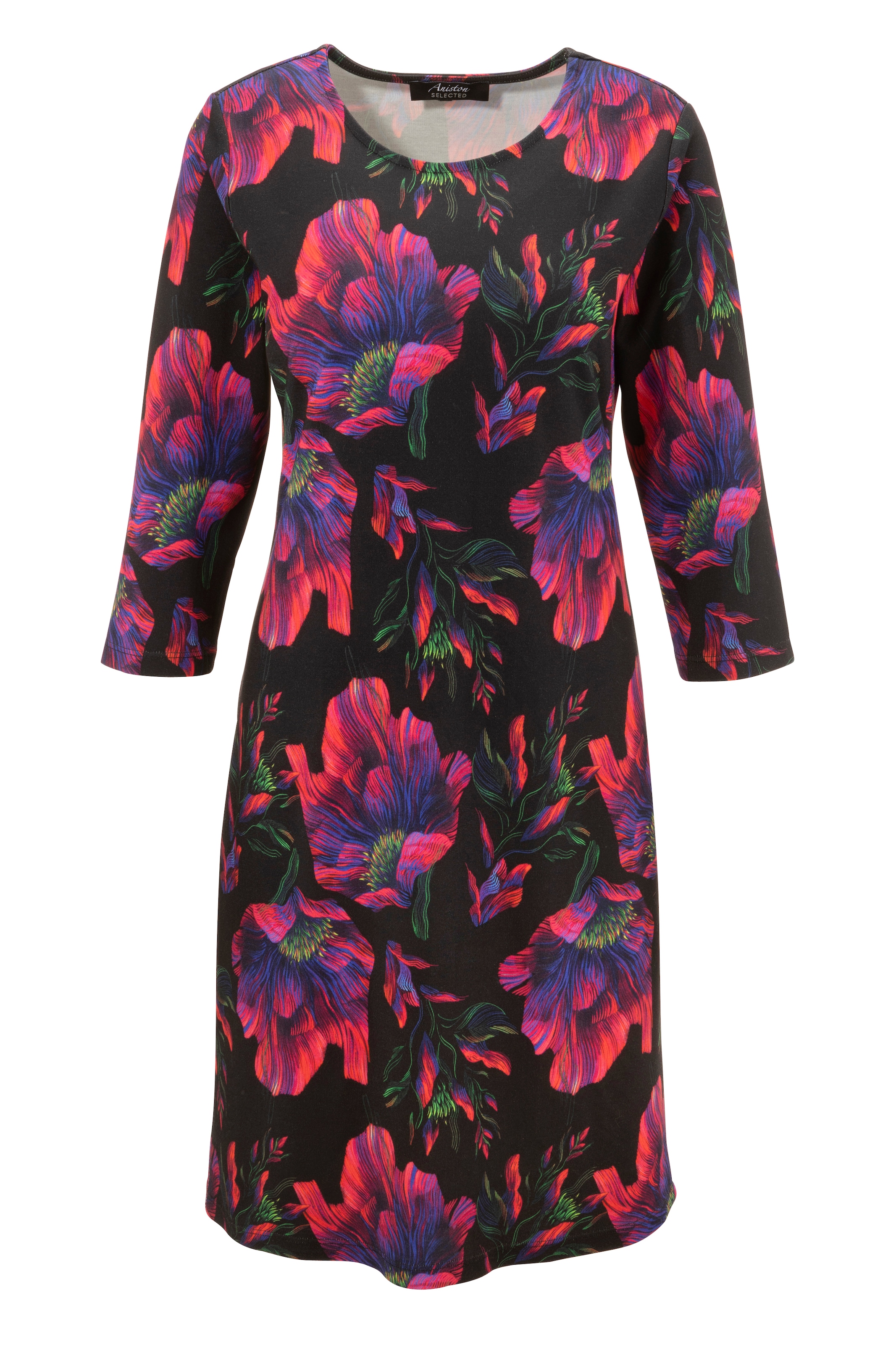 Aniston SELECTED Jerseykleid, mit Blumendruck in Knallfarben