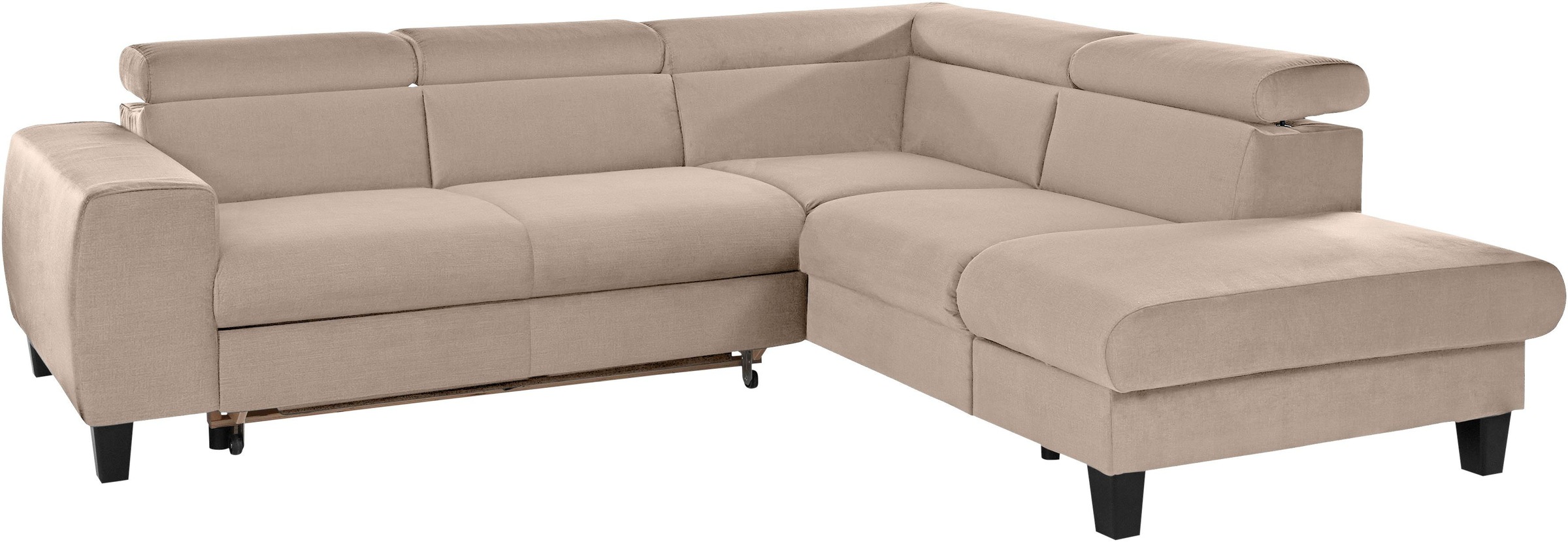 COTTA Polstergarnitur »Morven L-Form«, (Set), Set bestehend aus: Ecksofa mit Kopfteilverstellung & Hocker