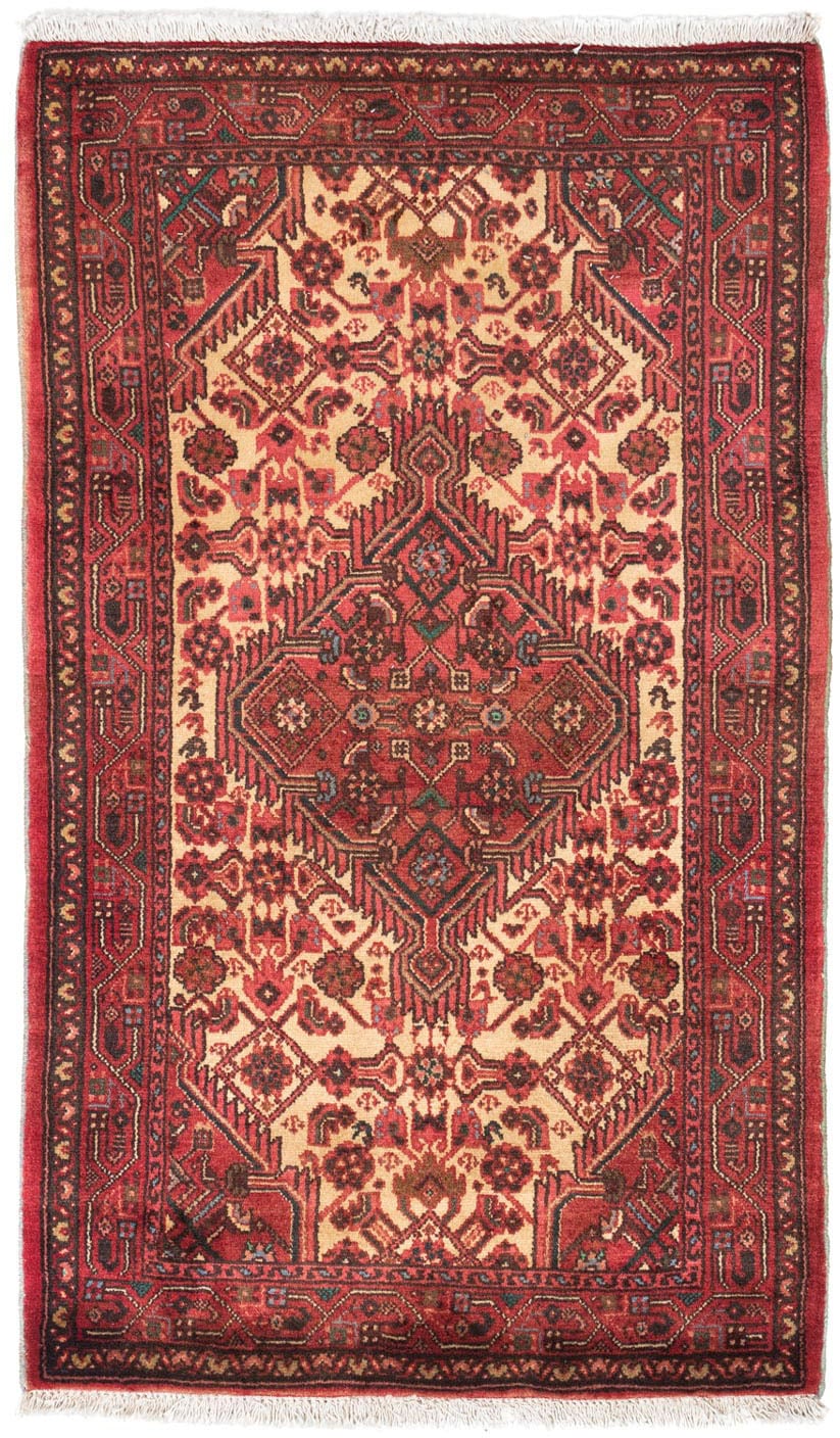 morgenland Wollteppich »Hosseinabad Medaillon Marrone chiaro 118 x 79 cm«, günstig online kaufen