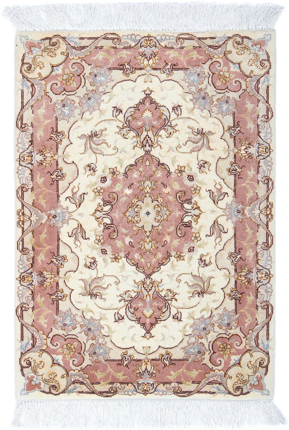 morgenland Wollteppich »Täbriz - 50 Raj Medaillon Beige 89 x 62 cm«, rechte günstig online kaufen