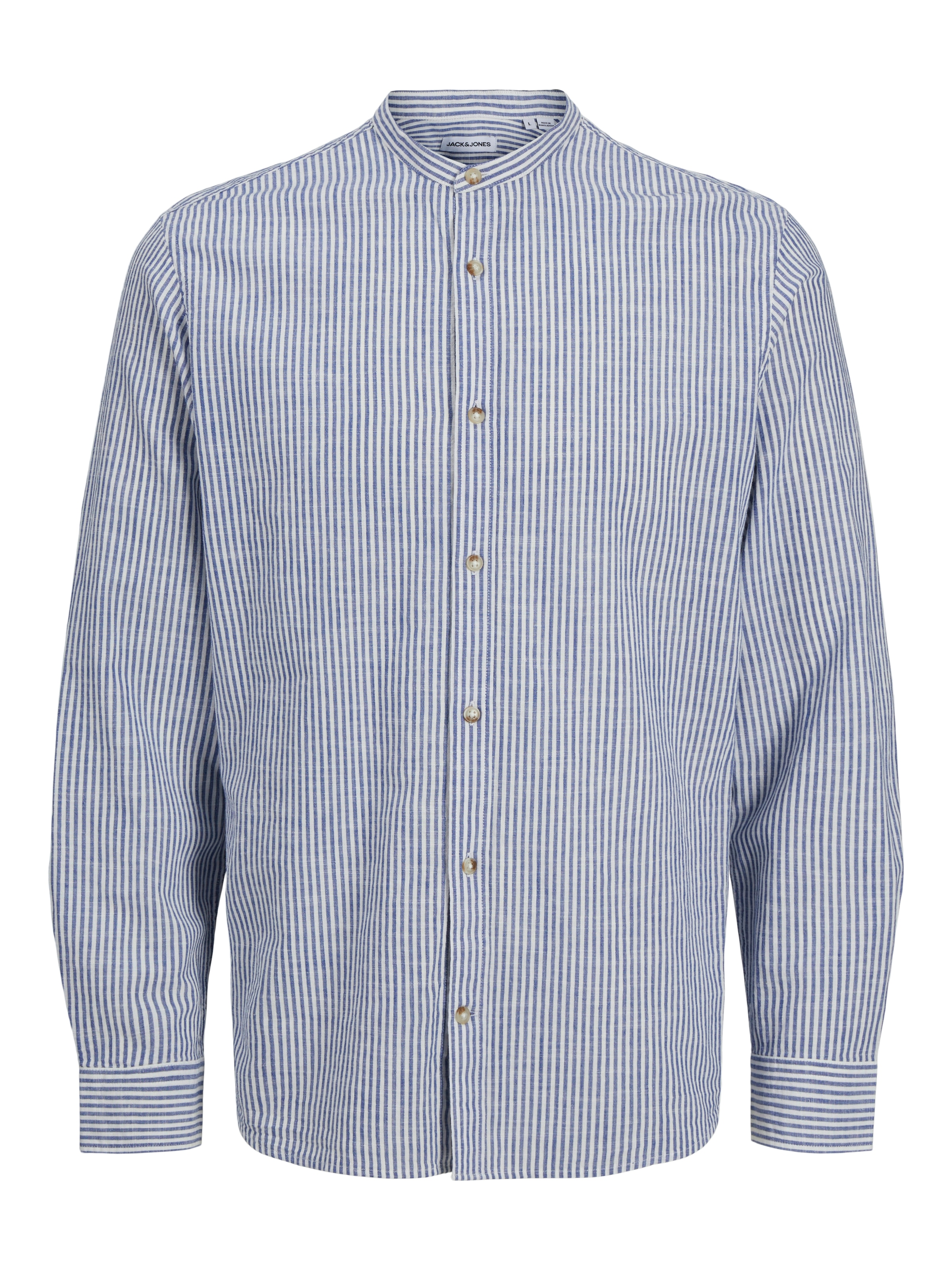 Jack & Jones Langarmhemd »JJESUMMER BAND SHIRT LS SN«, mit Bandkragen