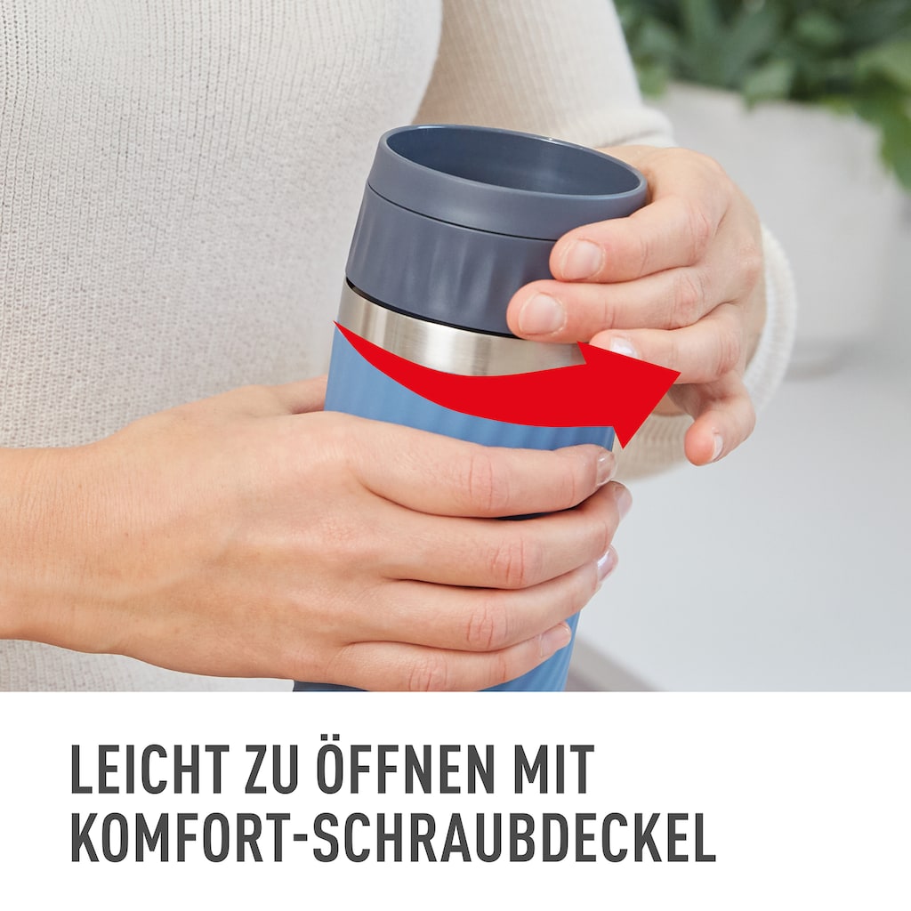 Emsa Thermobecher »Tavel Mug Easy Twist«, 0,36L, Edelstahl, 360°Trinköffnung, spülmaschinenfest,4h warm/ 8h kalt